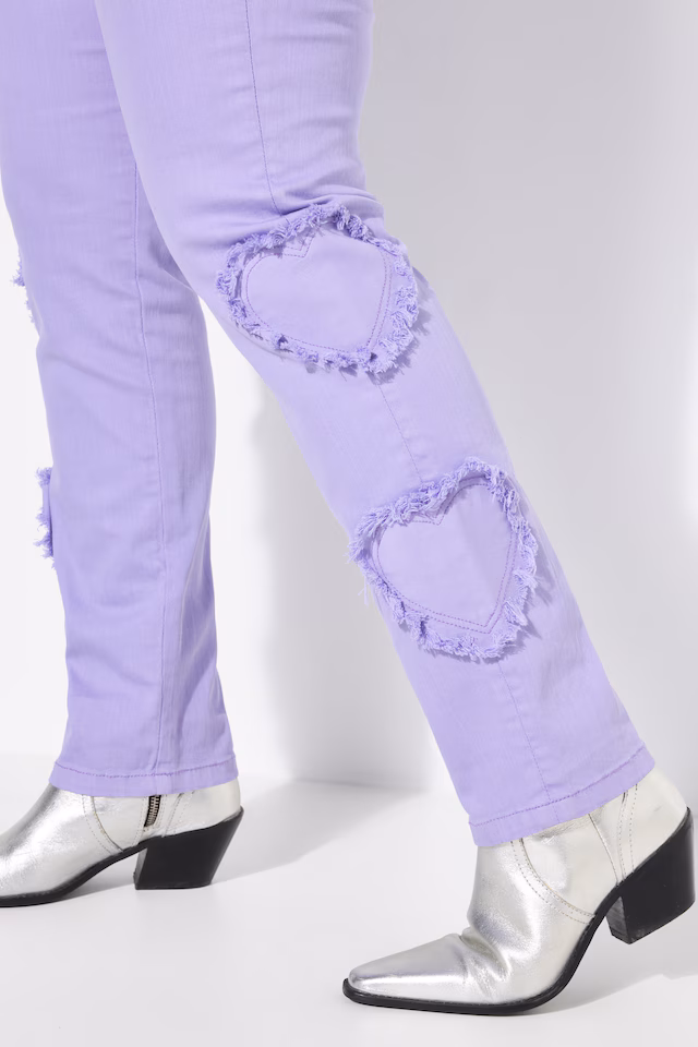 5-pocket heart cut-out jeans