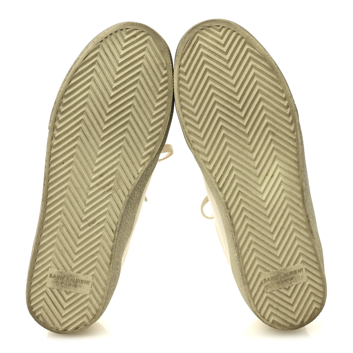 Distressed Canvas Court Classic Sneakers 37 Panna