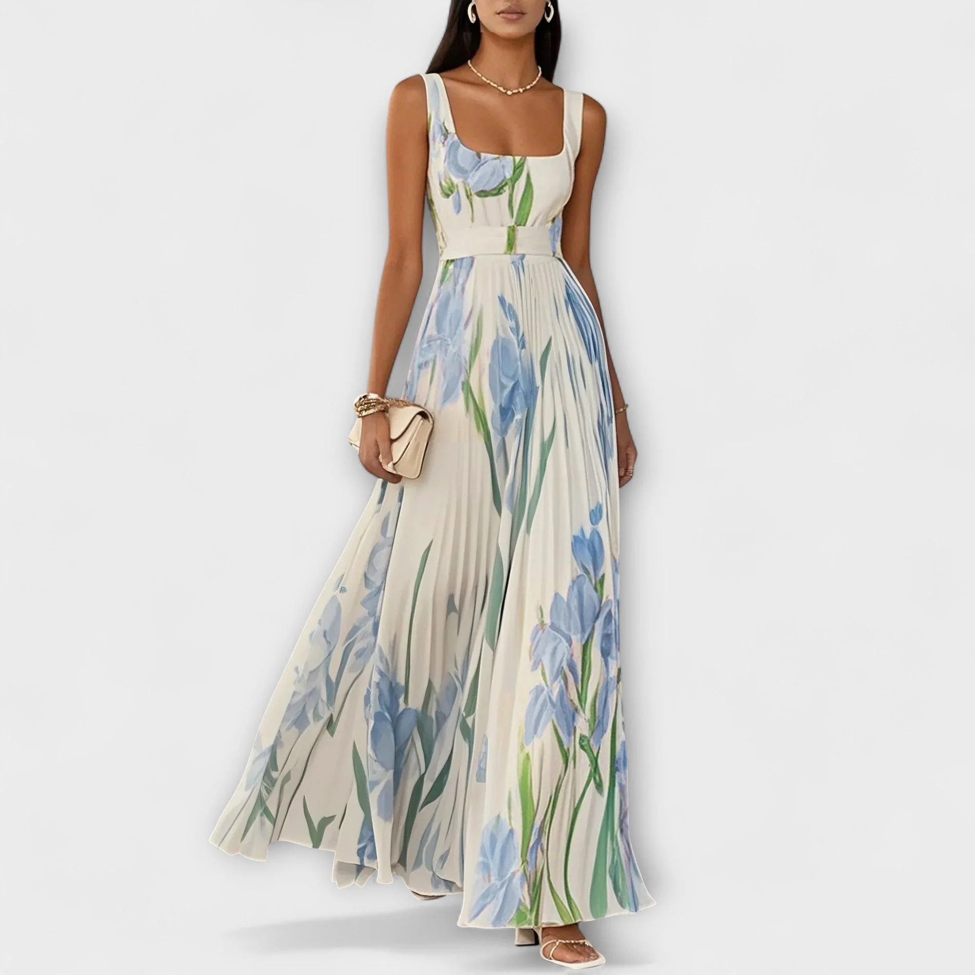 Robe longue fluide en chiffon