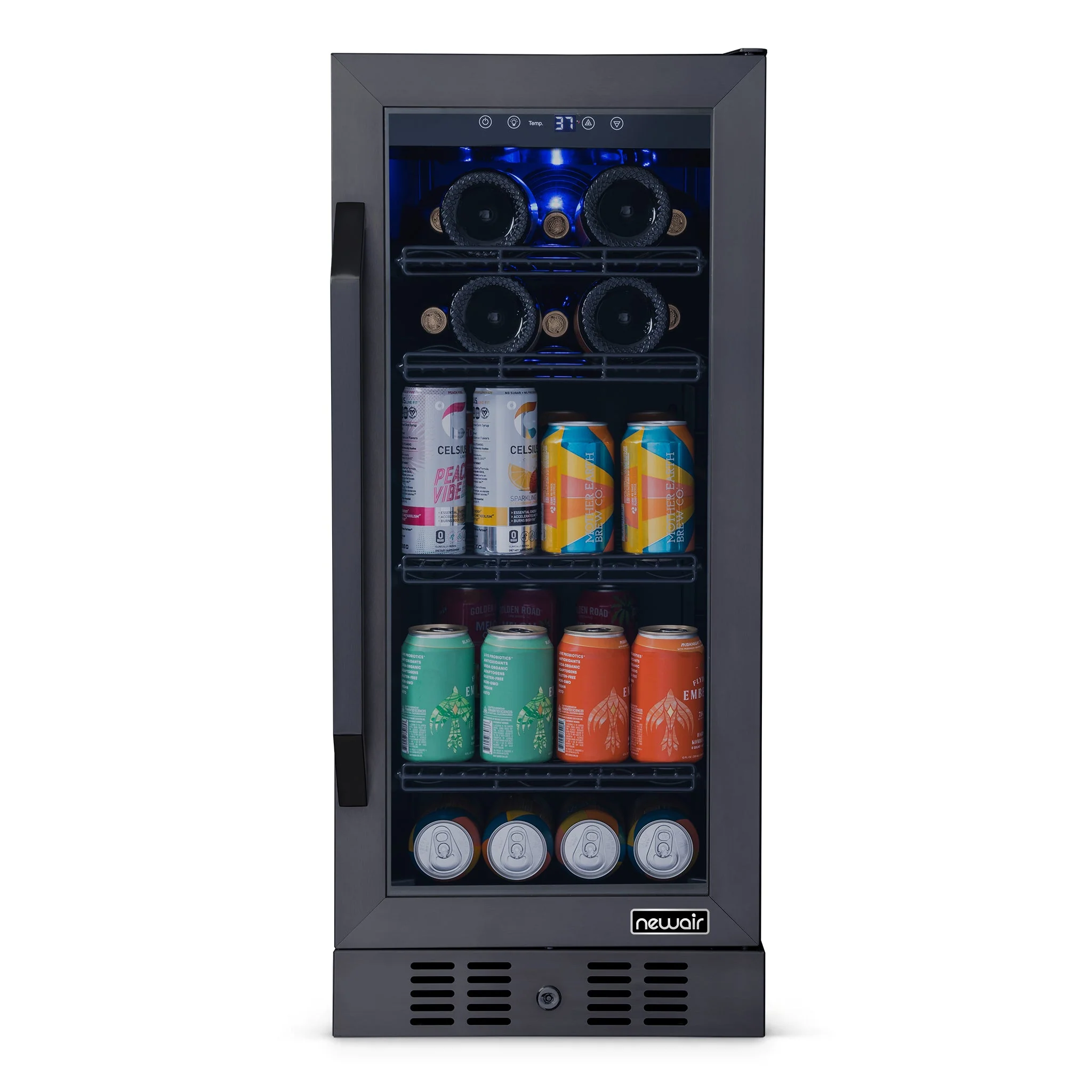Newair 80-Can, 33-Bottle Built-in Black Beverage Fridge - 15