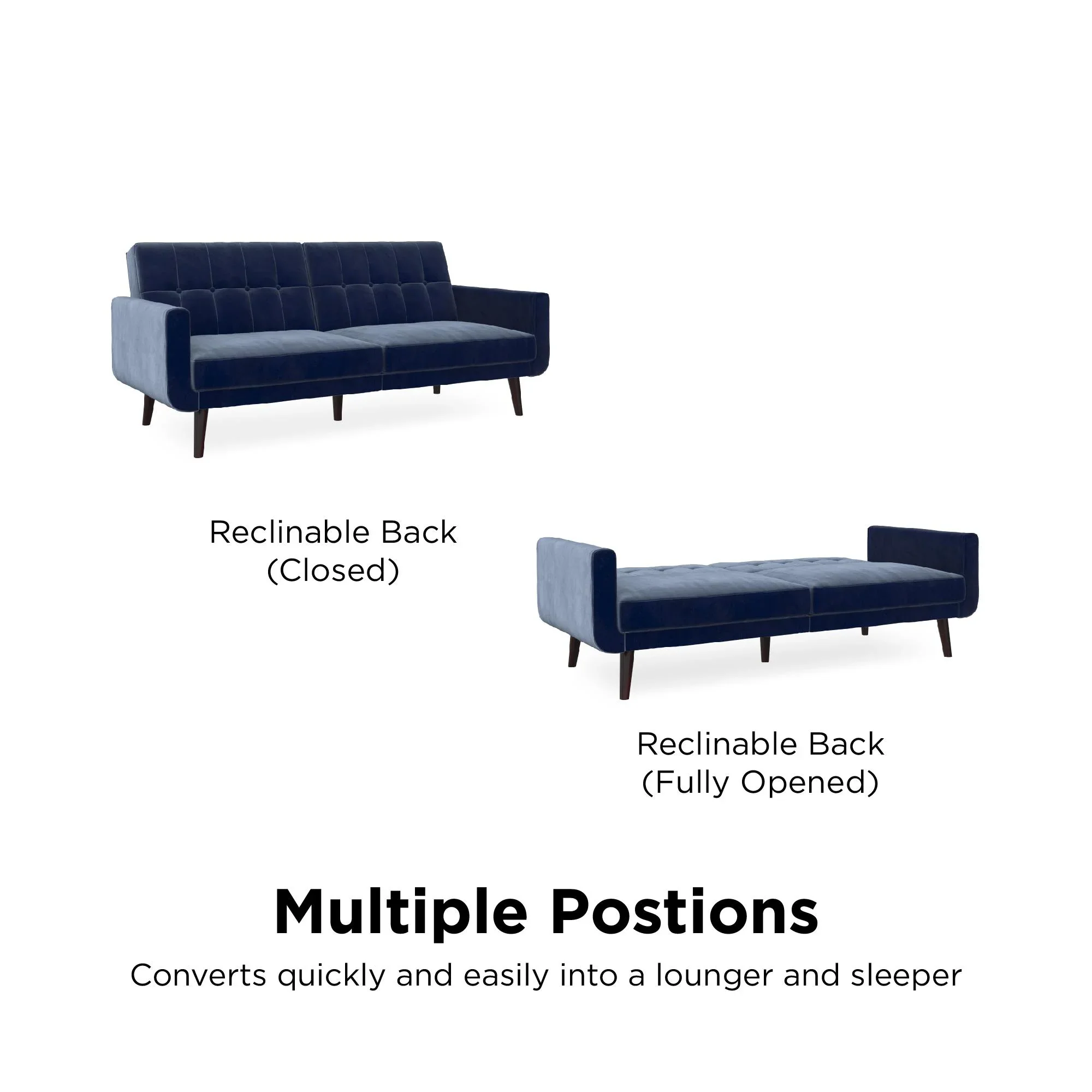 Better Homes & Gardens Nola Modern Futon, Camel Faux Leather