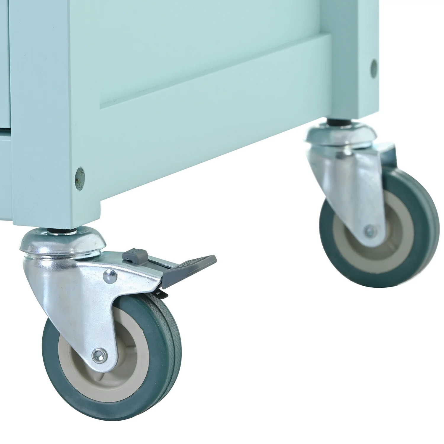 Moveable Kitchen Island Cart, Rolling Bar Cart with 4 Door Cabinet and Two Drawers and 2 Locking Wheels, Kitchen Cart for Kitchen, Green - Image 8