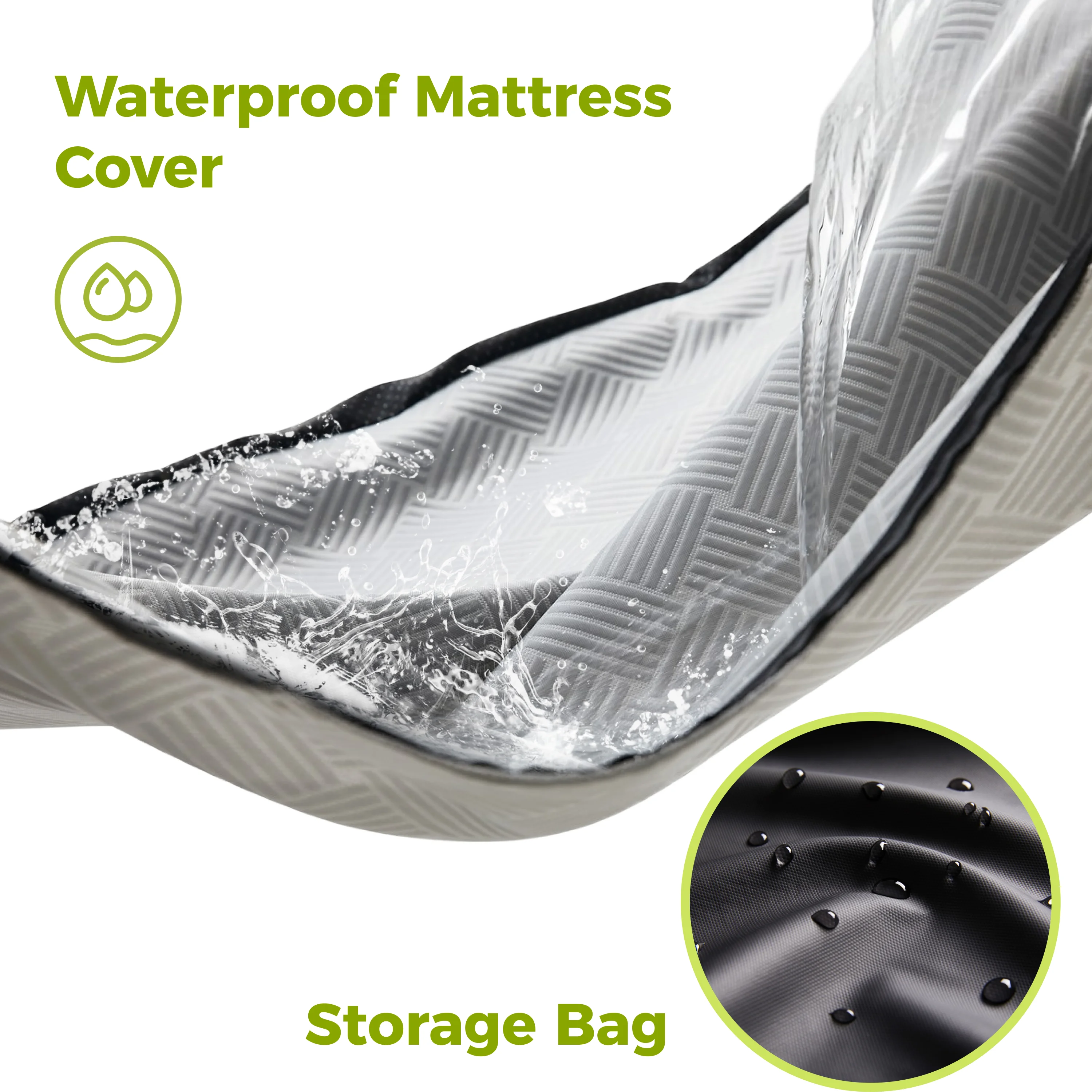 Camping Mattress for Hot Sleeper, Waterproof Cooling Cover, Roll Up Foam Sleeping Pad with Storage Bag,Cot Mattress Topper for Summer Camping, Hiking,Car,Tent,Travel(75 x 30 x 2 inches)(Mattress Only) - Image 4