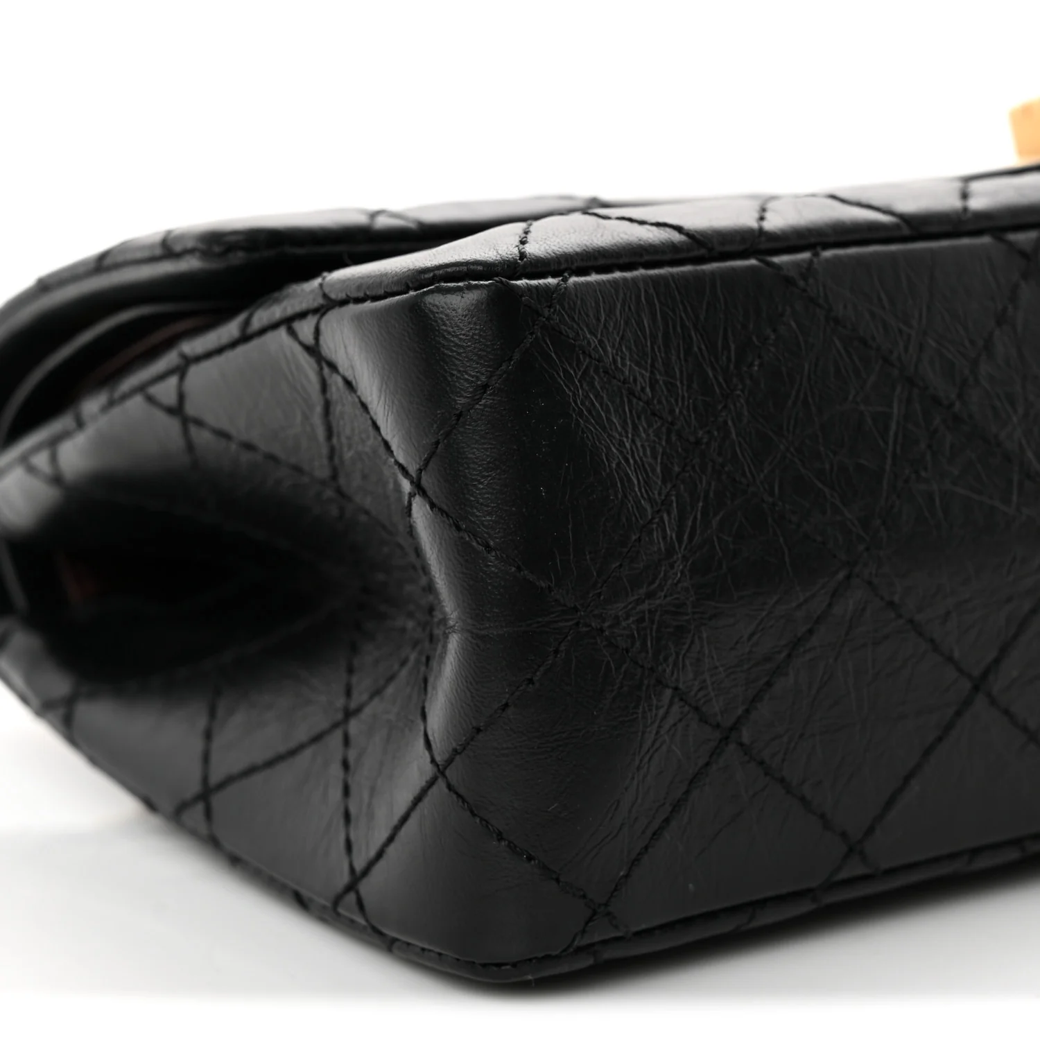 Aged Calfskin Quilted 2.55 Reissue 225 Flap Black