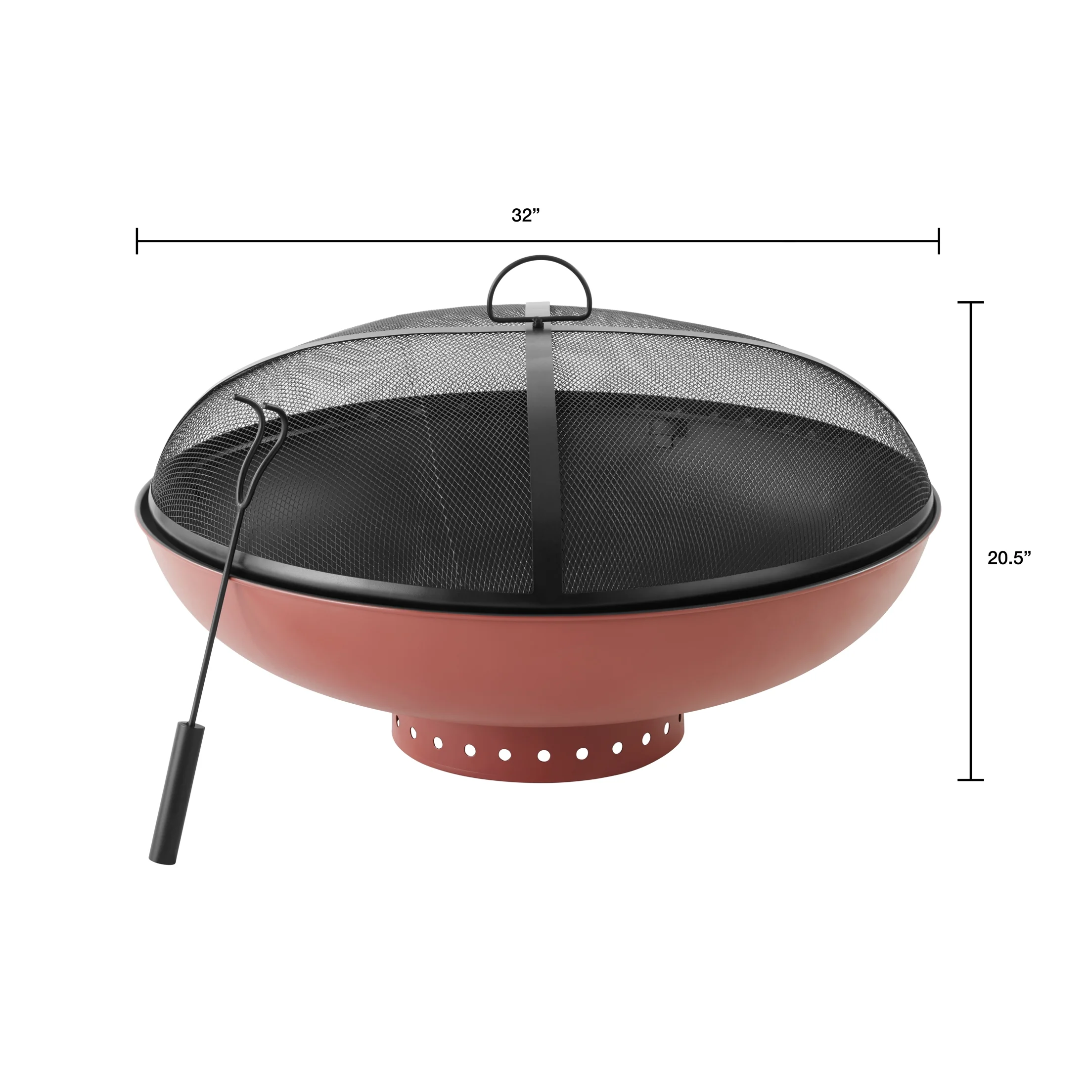 Mainstays 32" Round Terra-Cotta  Black High-Resistance Finish Steel Fire Pit