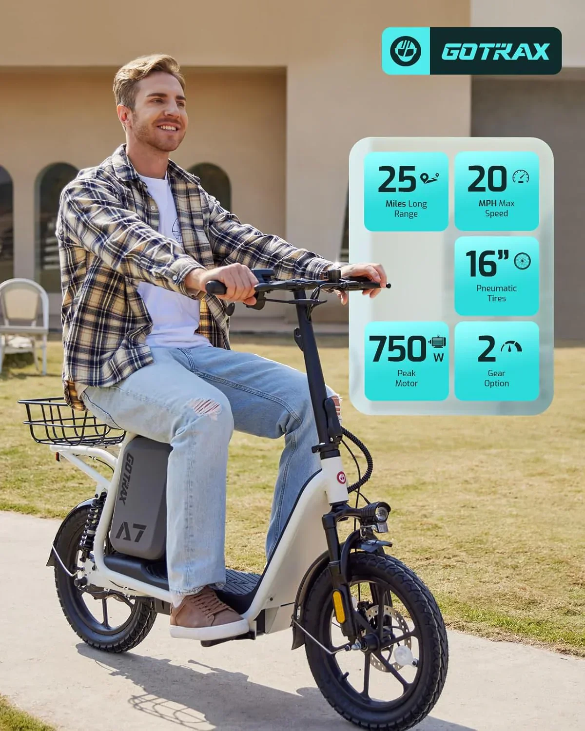 Trottinette électrique Gotrax pour adultes avec siège, autonomie maximale de 30 à 40 km, pneus tout-terrain, larges pédales