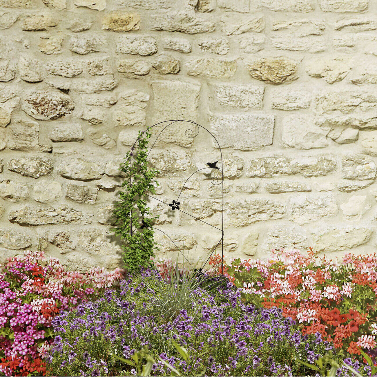 Treillis décoratif droit métal noir L45xH120cm