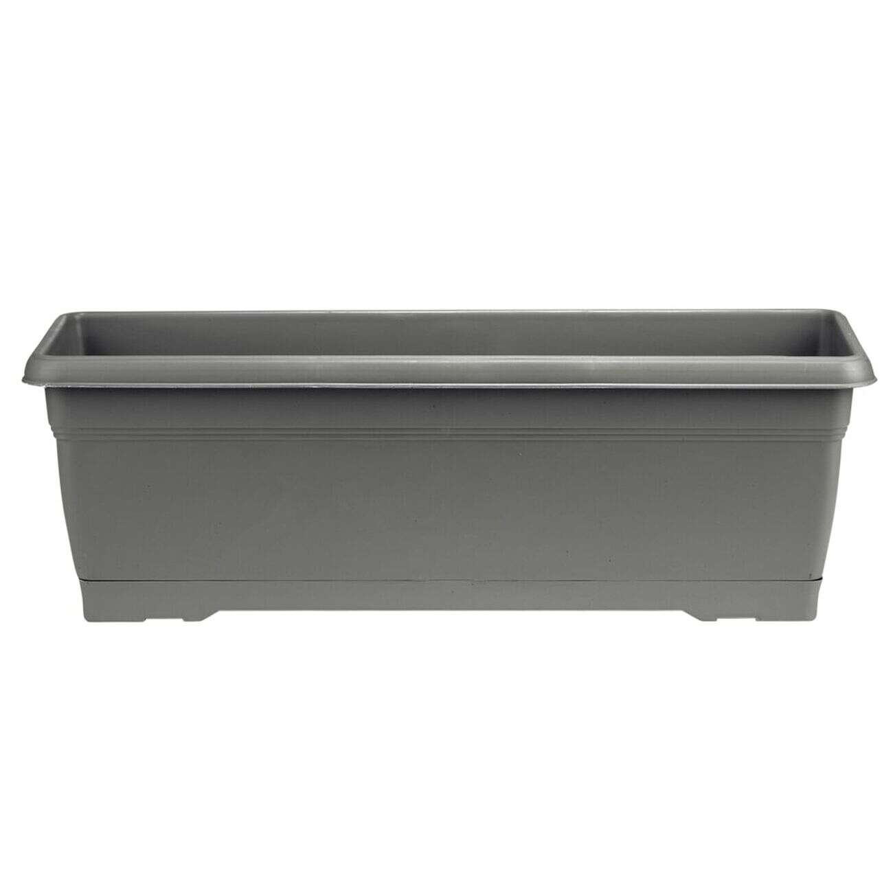 Jardinière 10L plastique gris anthracite 52x19,5xH17,5cm