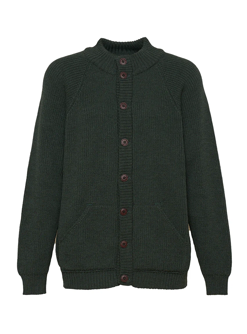 Gilet laine homme Vert Chiné