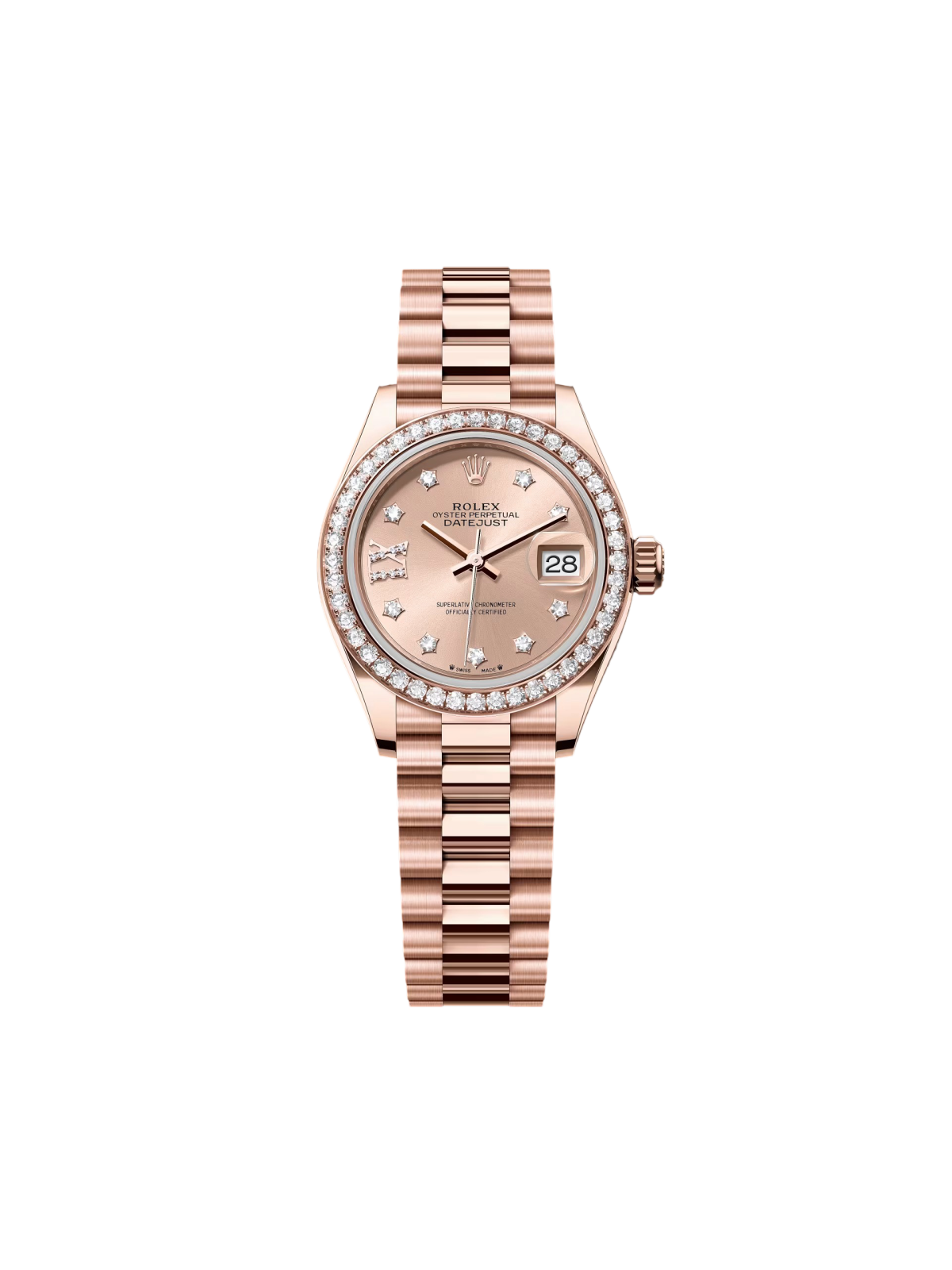 【Super Clone】RLX  Lady-Datejust 28mm 279135RBR Rose Diamond Dial Jubilee Bracelet
