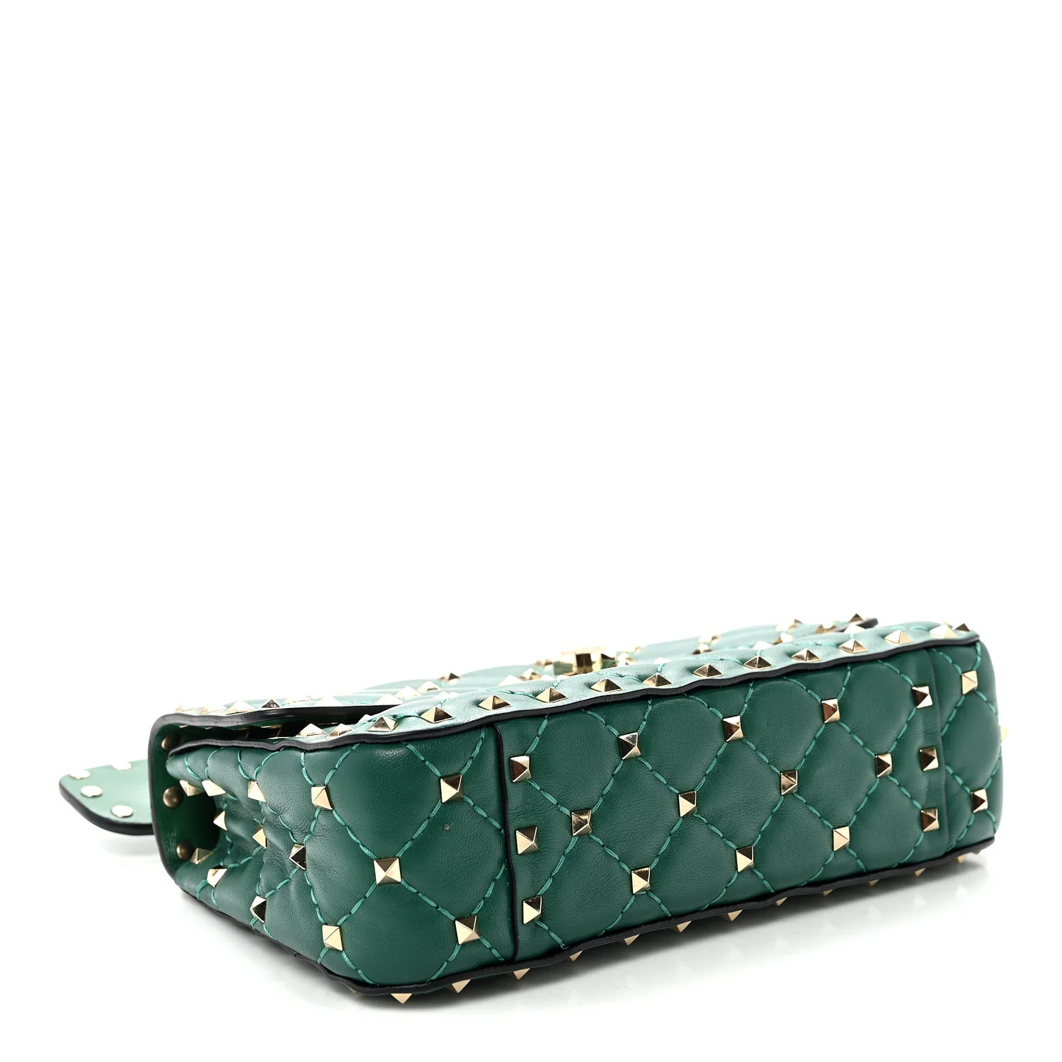 Nappa Small Rockstud Spike Shoulder Bag Gea Green
