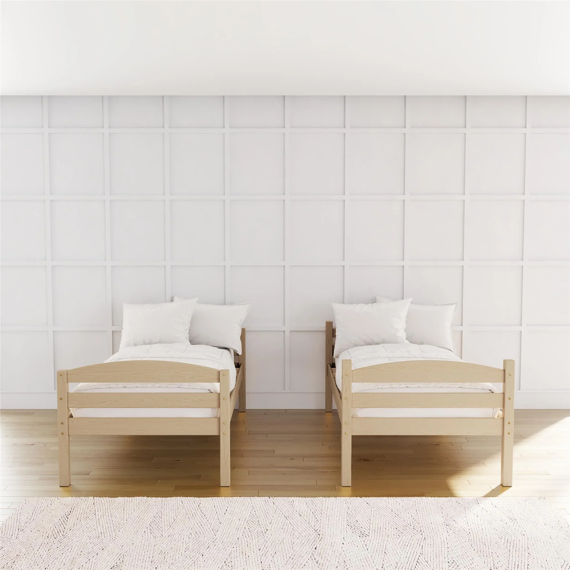 Better Homes & Gardens Leighton Solid Wood Twin-over-Twin Convertible Bunk Bed, Vanilla
