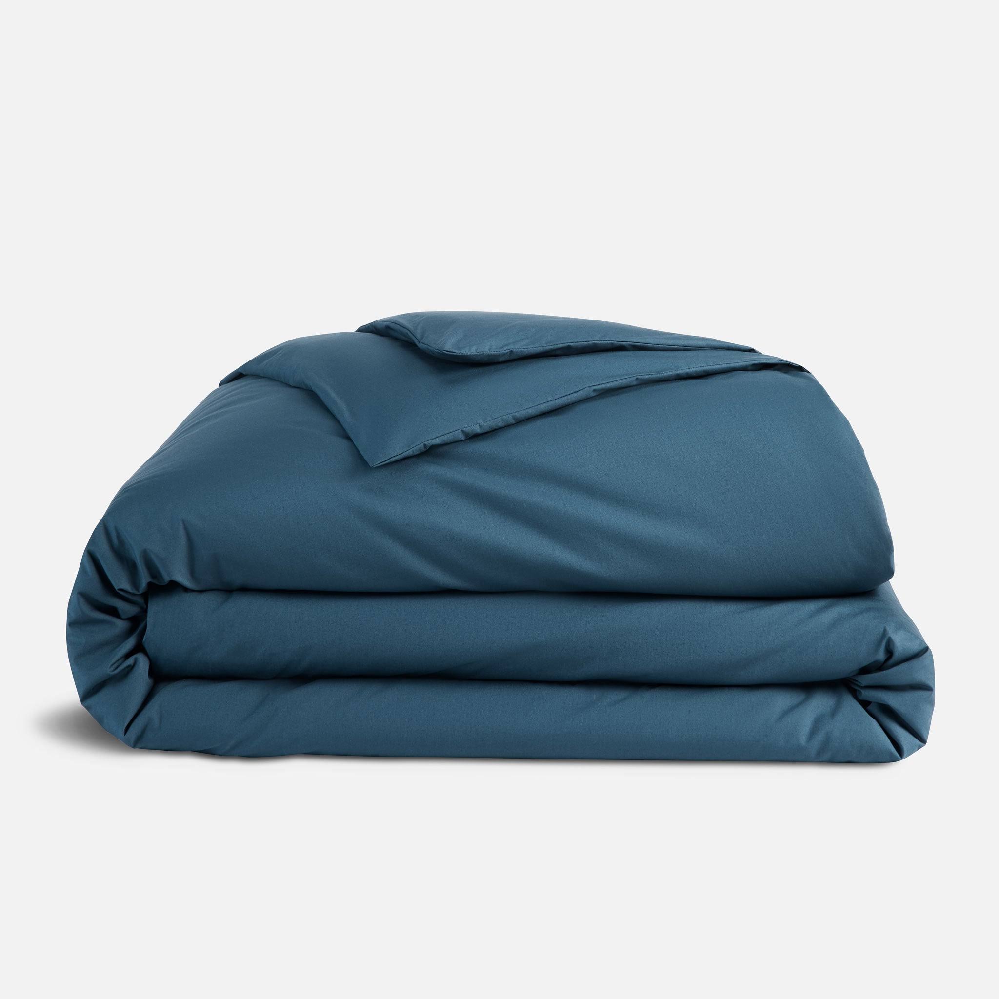 Cooling Cotton Percale Duvet Cover Size Twin/Twin XL in Abyss by Brooklinen | Best Cooling Sheets for Hot Sleepers