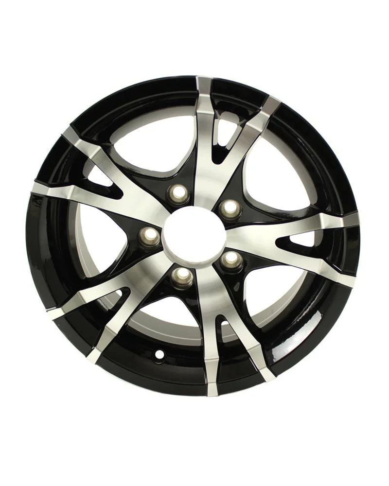 14X5.5 5-Lug on 4.5" Aluminum T07 Trailer Wheel Black T07-45545BM - Image 2