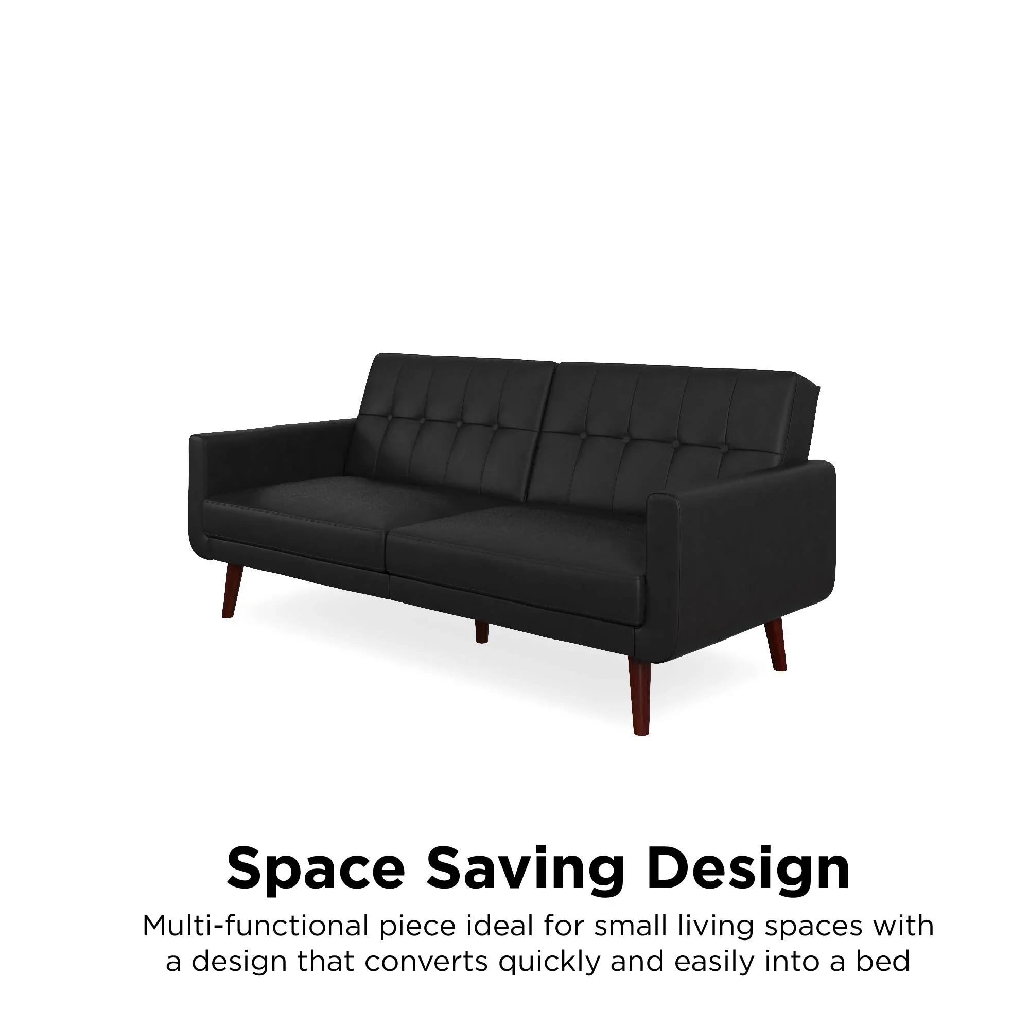 Better Homes & Gardens Nola Modern Futon, Camel Faux Leather