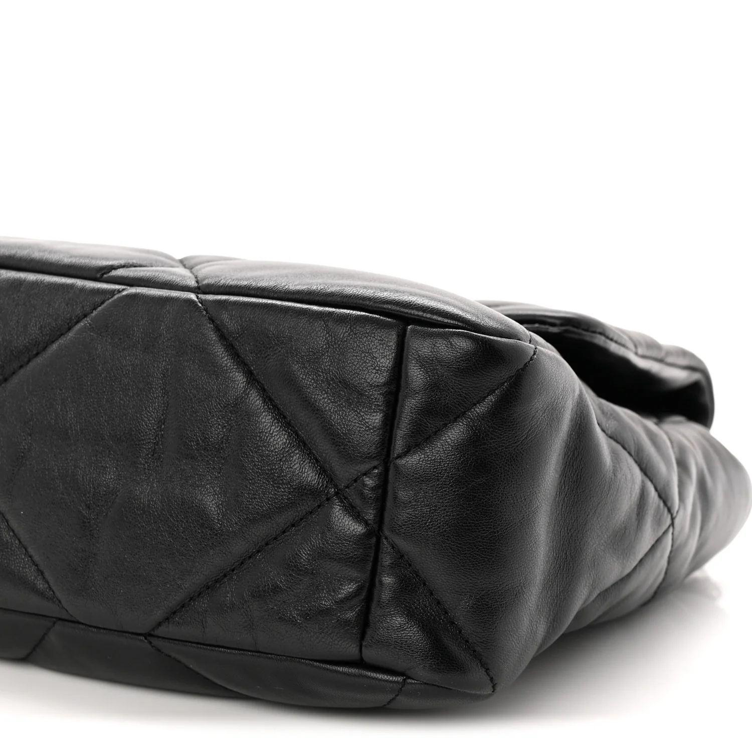 Goatskin Quilted Large Chanel 19 Flap Black