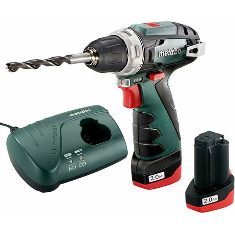 Metabo – Perceuse-visseuse sans fil 12V avec 2 batteries 2.0Ah – Moteur Brushless – Couple max 34Nm – Pour perçage acier 10mm et bois tendre 18mm — vue 2