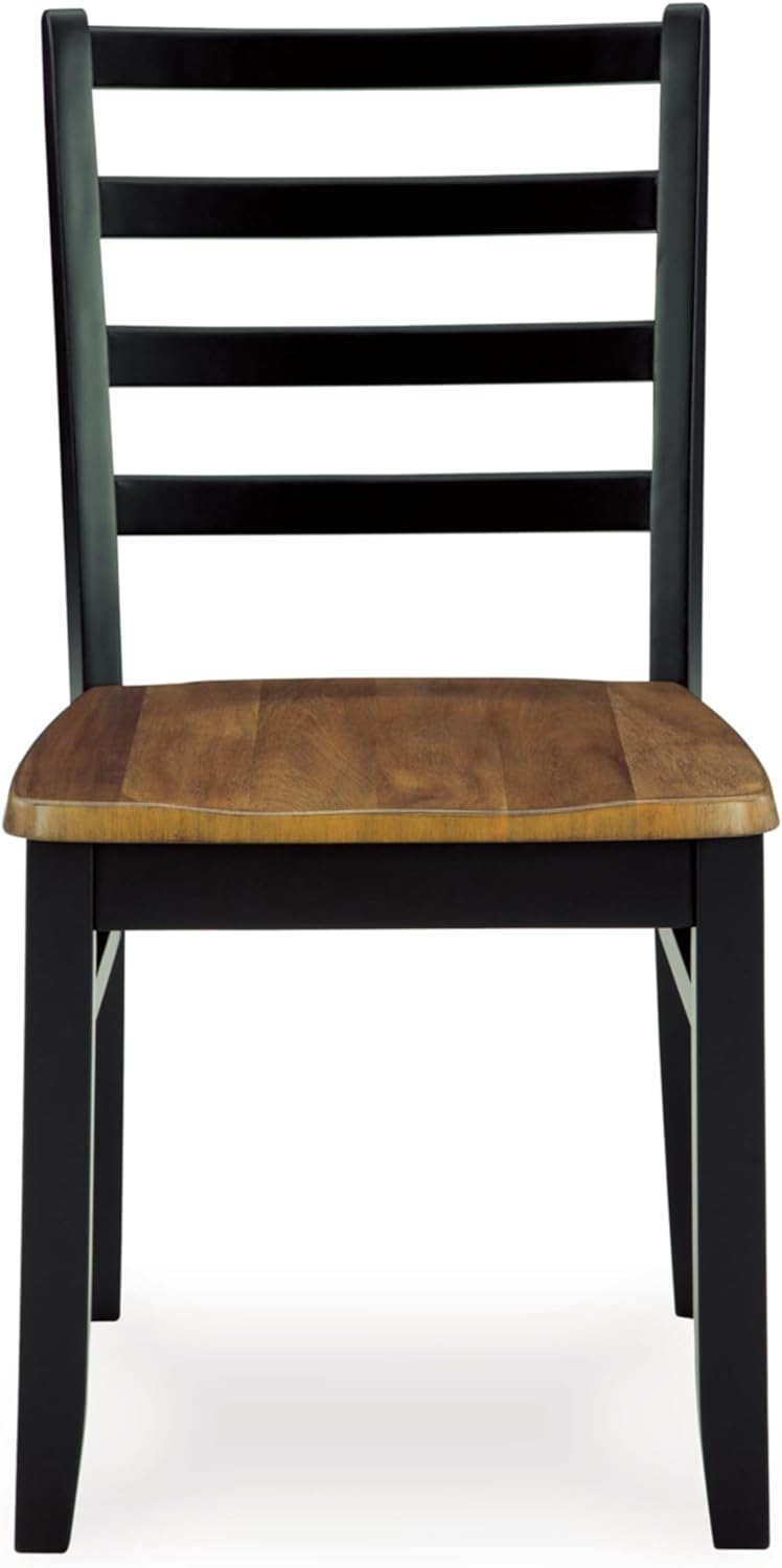 Signature Design by Ashley Blondon Rectangular Dining Room Table Set with 6 Chairs, Chevron Pattern, Tapered Legs, Seats 6, Wood, 60