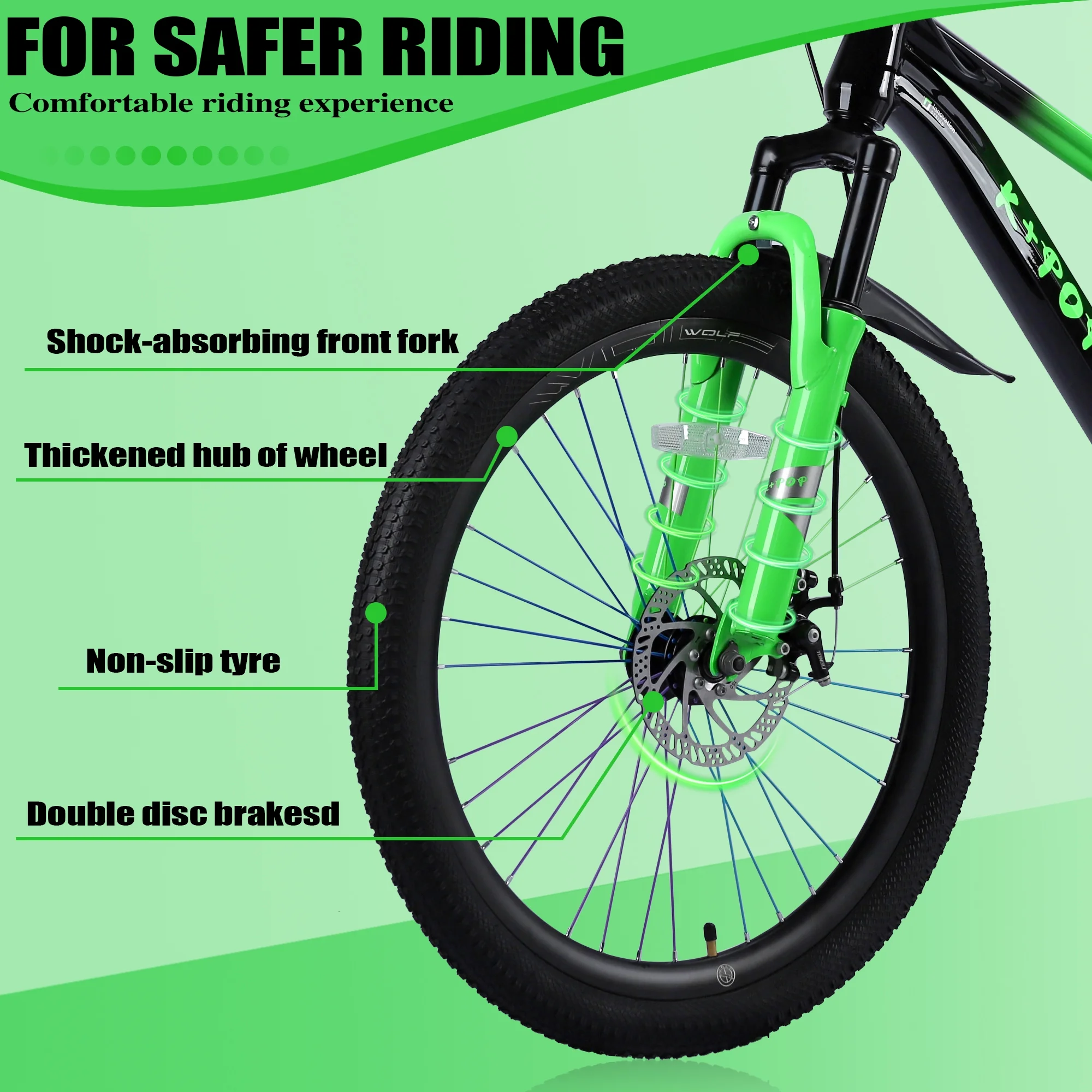 Bstjewey 20/24 in Kids Mountain Bike, Dual Disc Brakes, Suspension Fork, Ages 7 - 12