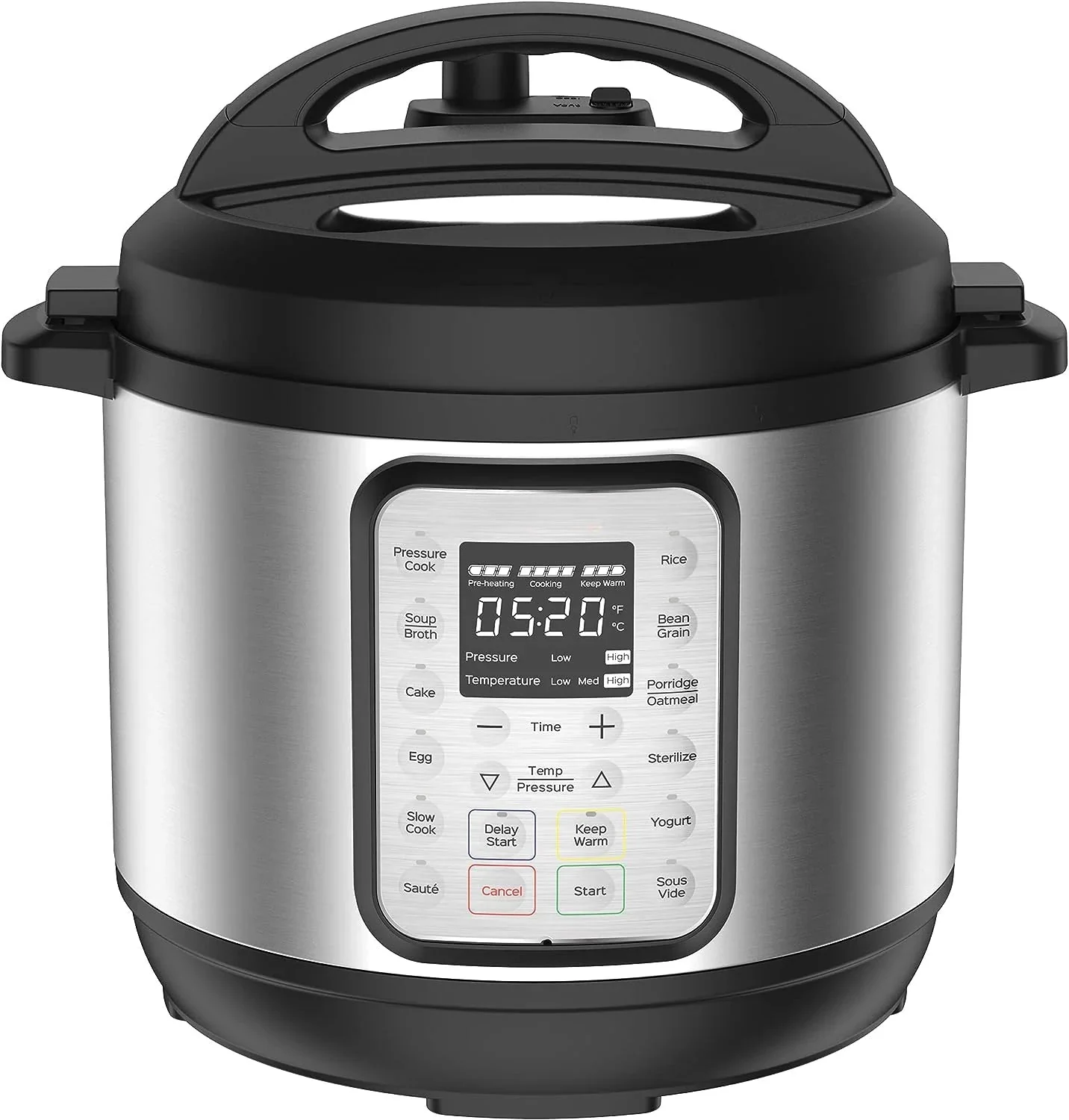 9-IN-1 Electric Pressure Cooker, Slow Cooker, Stainless Steel