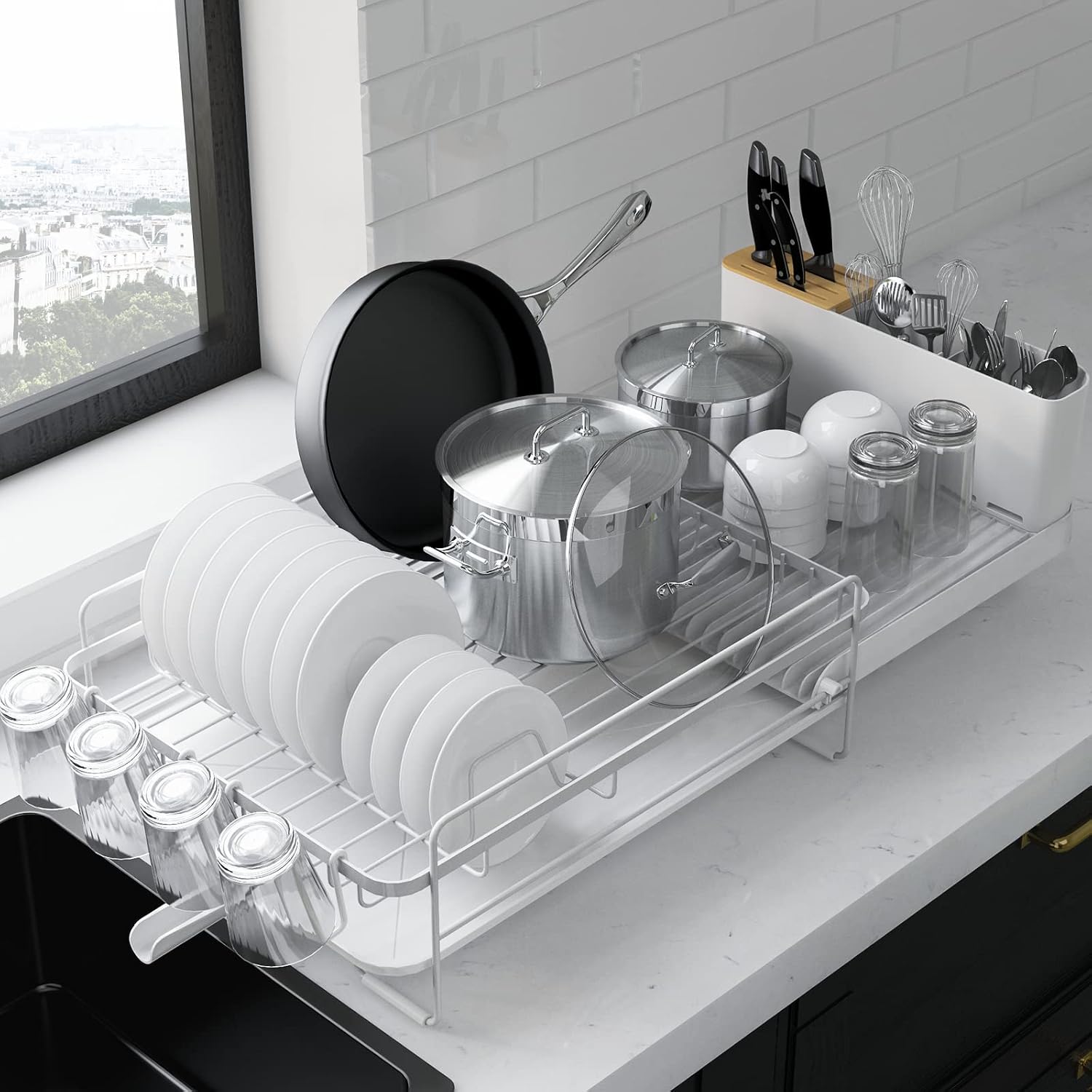 Kitsure Extendable Dish Drying Rack, 19.2