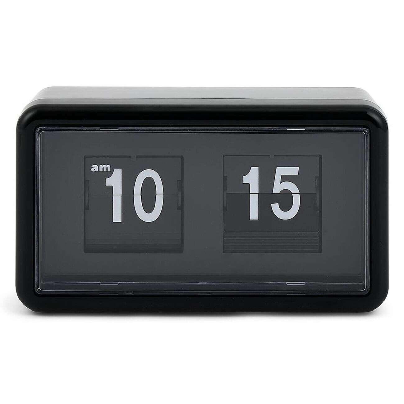 Horloge rétro à rabat automatique plastique noir