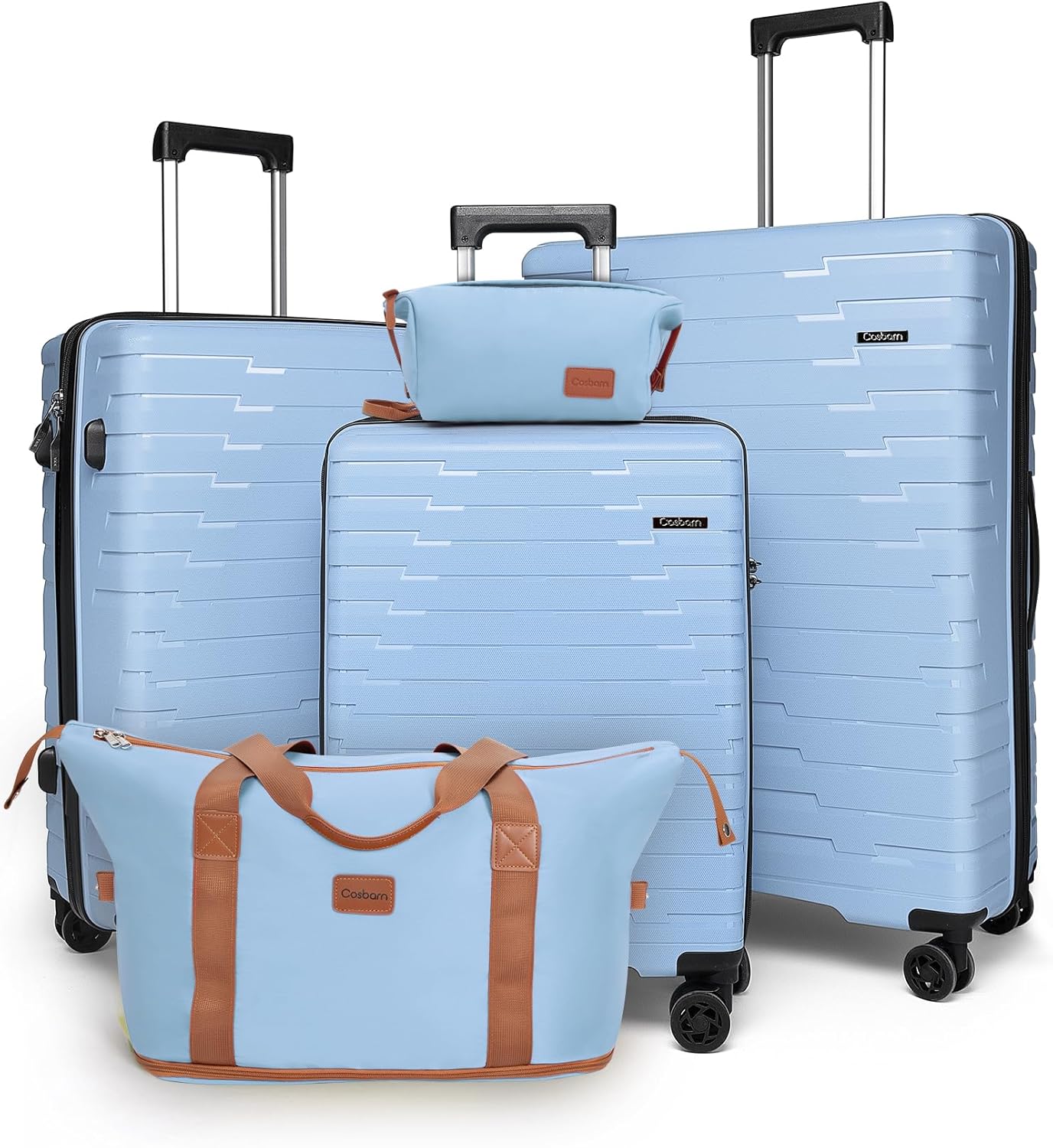 Ensemble de 5 valises à roulettes, valise rigide en ABS avec roulettes multidirectionnelles