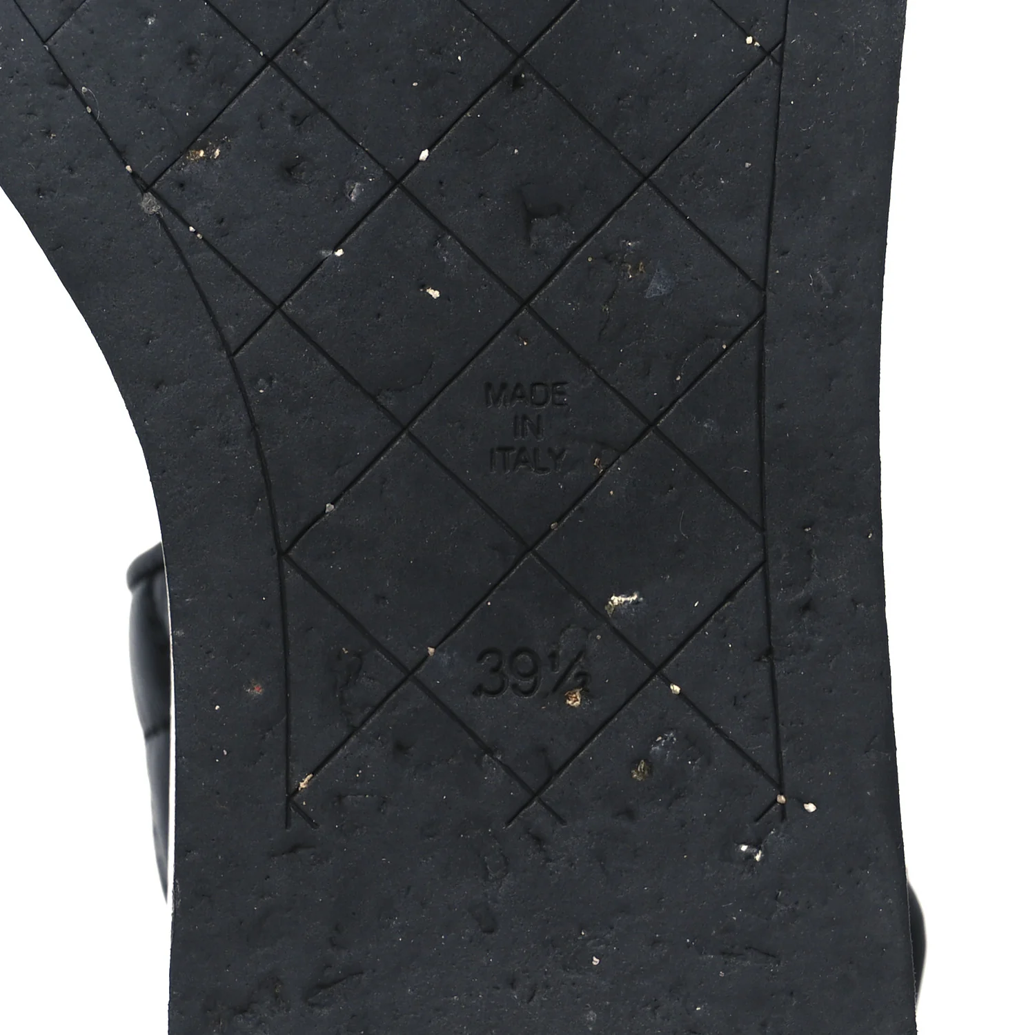 Lambskin Quilted CC Platform Sandals 39.5 Black