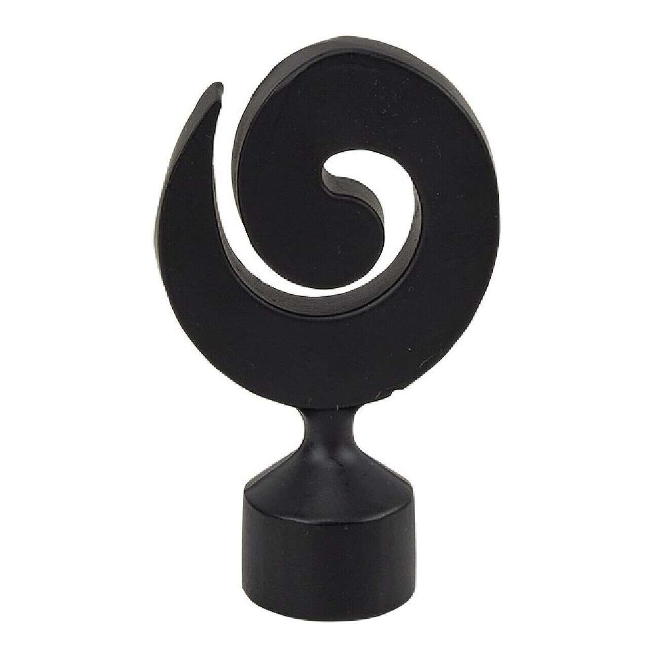 Embout tringle à rideau Ø20mm métal forme spirale noir mat x2