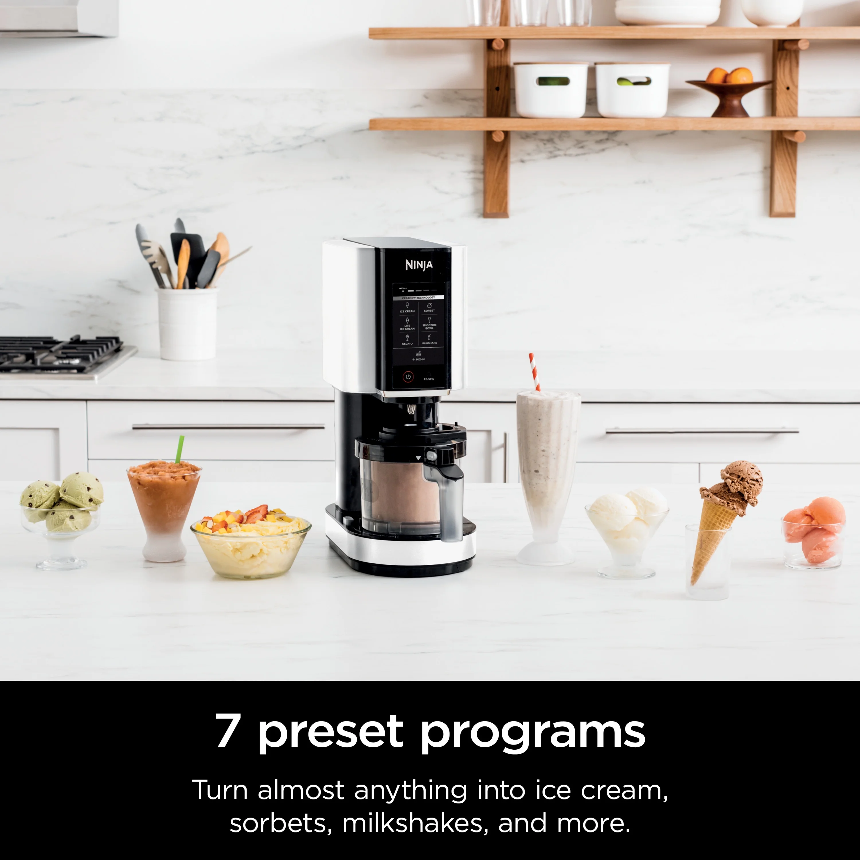 ?? CREAMi??, Ice Cream Maker and Frozen Treat Maker with 7 One-Touch Programs, NC300WMWH(White/1 qt) - Image 9