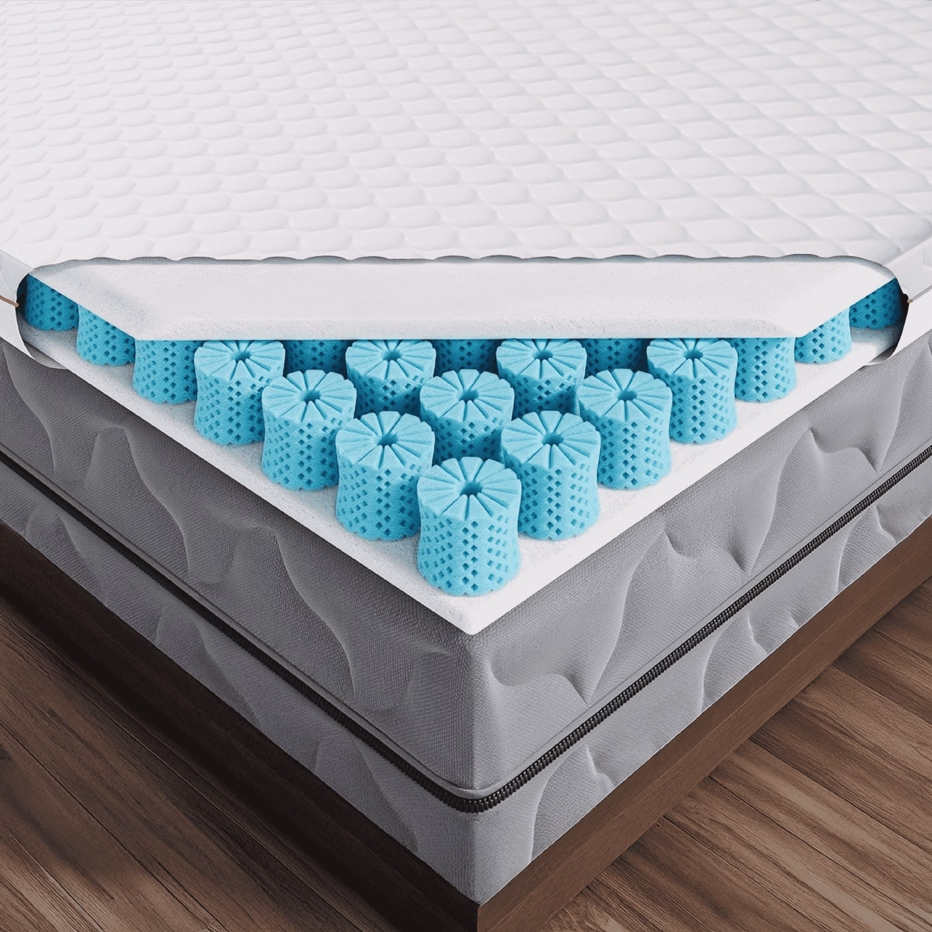Premium Mattress Topper Queen Bed Cooling Mattress Pad with Octaspring Technology(Queen) - Image 6