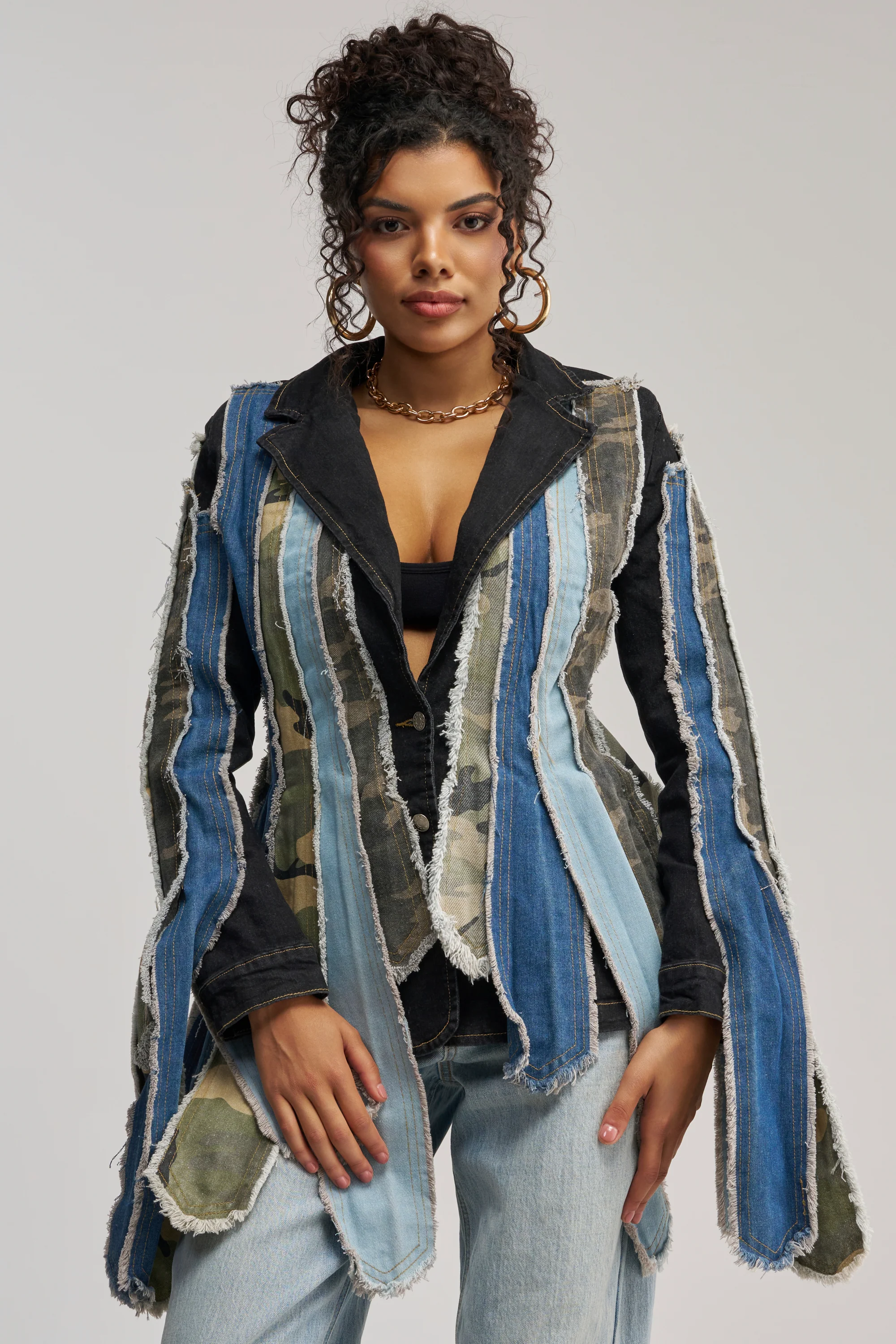 HERE FOR IT PATCHWORK BLAZER - Akira Store