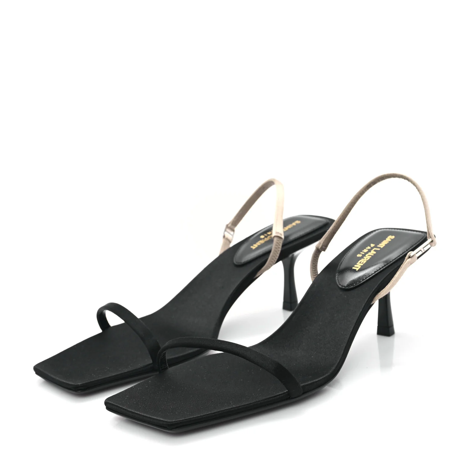 Satin Slingback Jaspe 55 Sandals  35.5 Black Partridge Pink