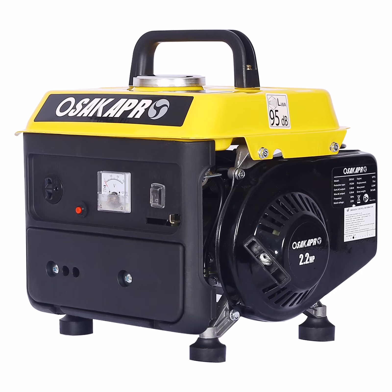 Portable Gas Powered Generator, 900W Peak, 800W Rated, Low Noise, Lightweight, EPA Compliant for Home, Camping, and Outdoor Use(White) Image 3