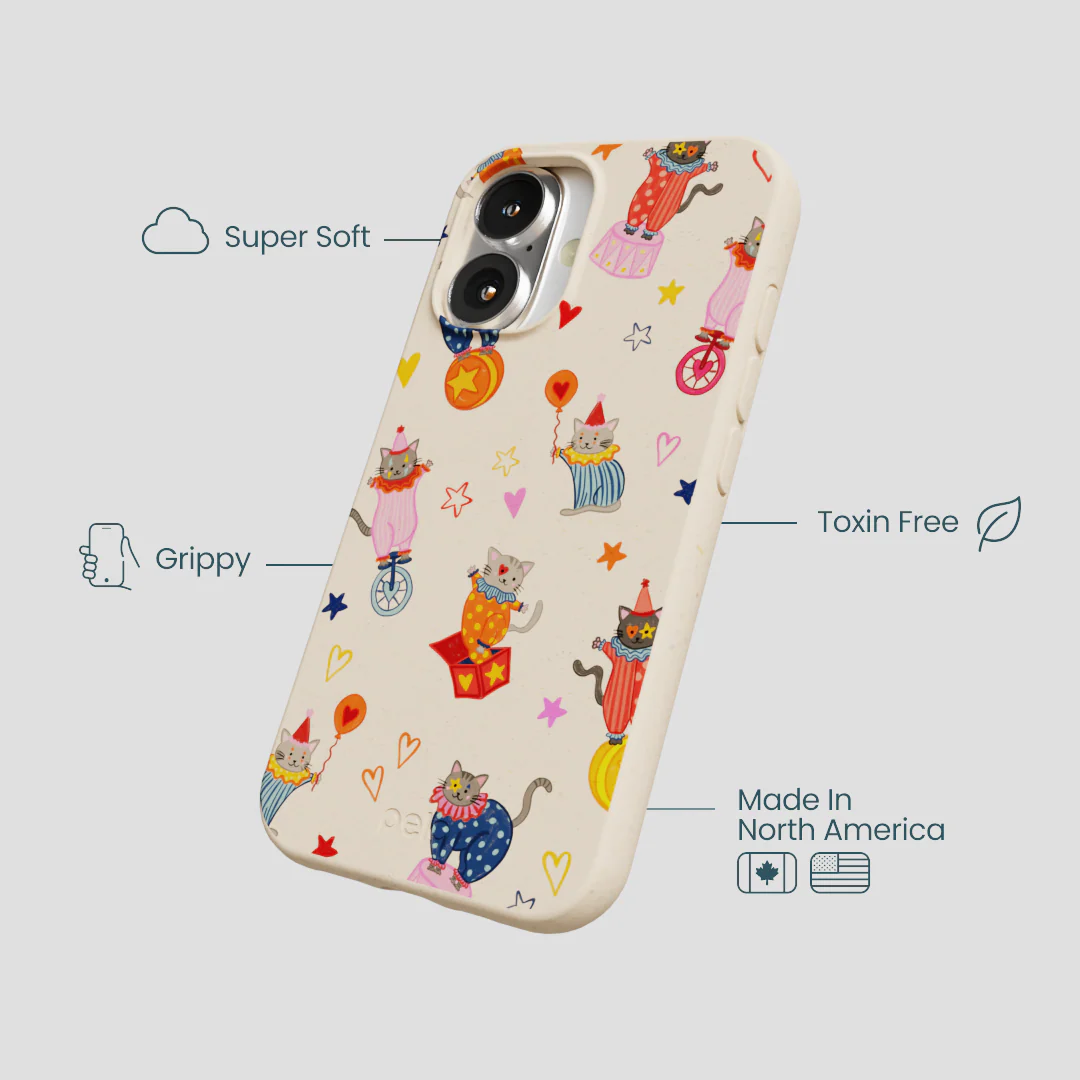 Seashell Cat Clowns iPhone 16 Case