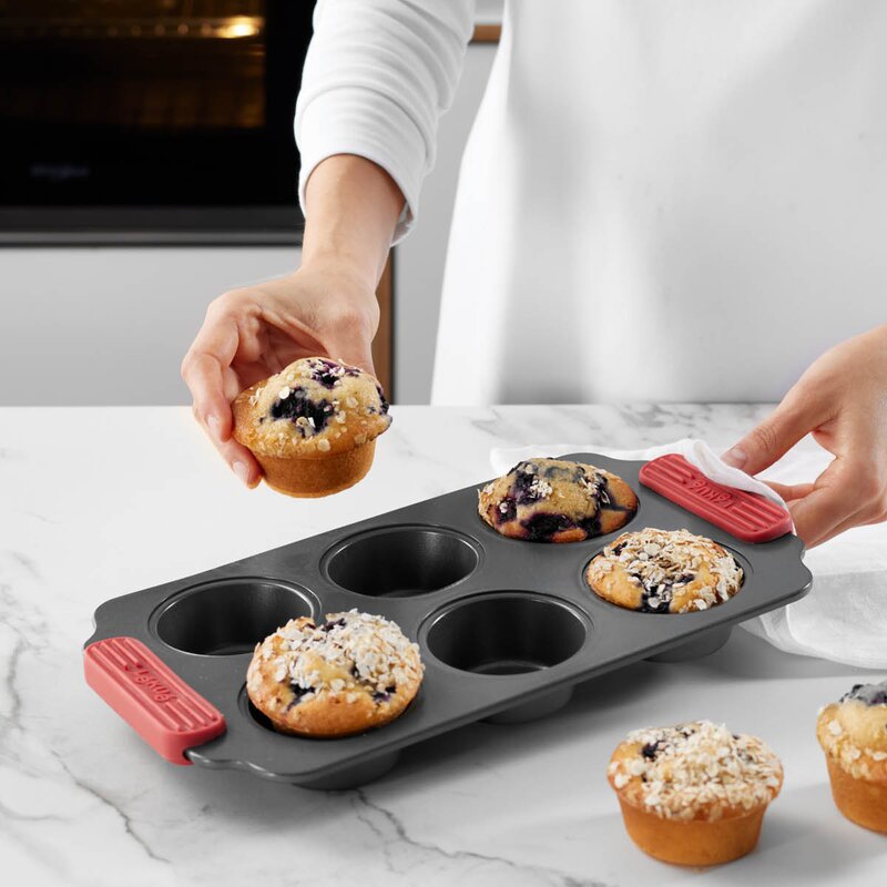Bakeform for muffins 6 hull 36x18 cm keramisk non-stick