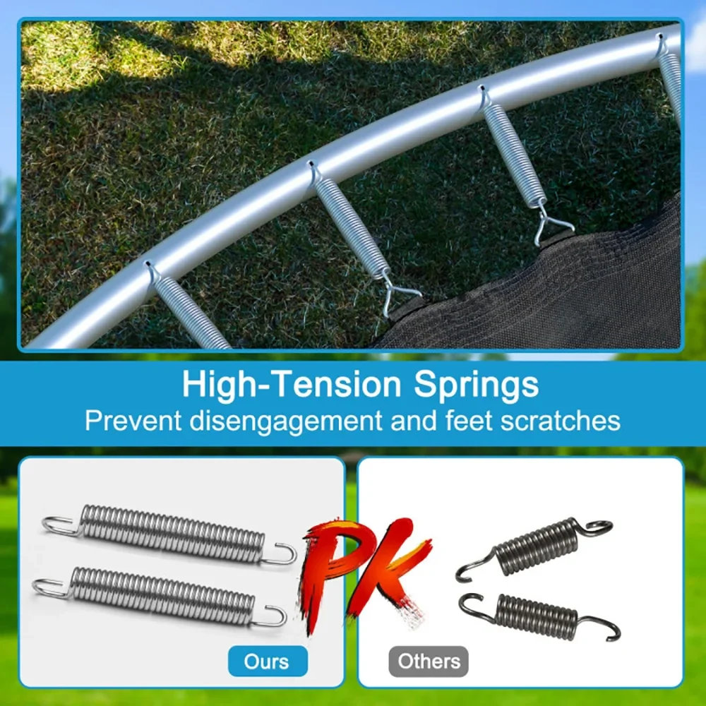GVN 8/10/12/14/15/16 Feet Outdoor Trampoline Bounce Combo with Safety Closure Net Ladder-14 ft, Clearance Trampolines for Indoor/Garden Workout