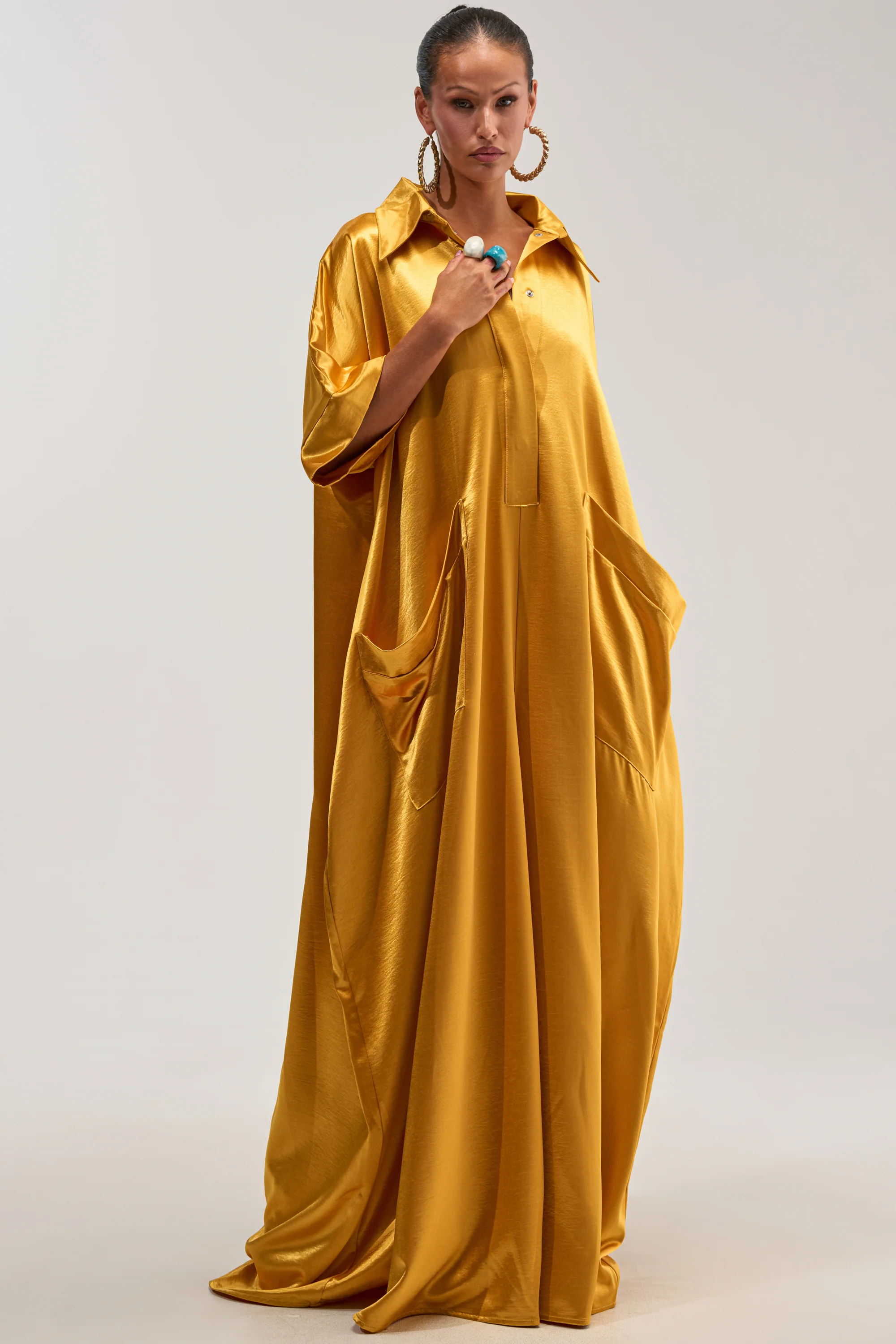 SHE'S RICH OVERSIZED JUMPSUIT IN MUSTARD - Akira Store