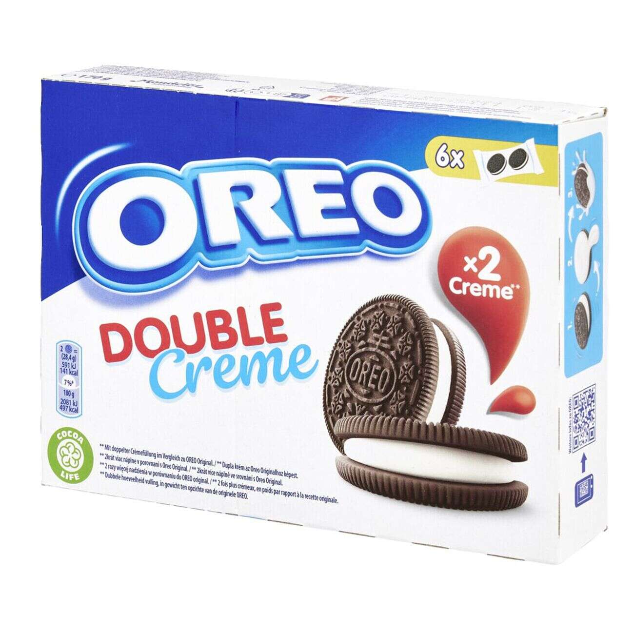 Gâteaux Oreo double creme 6 paquets individuels 170gr