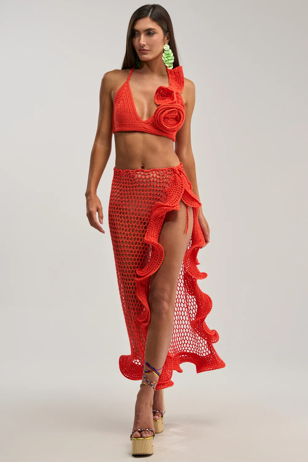 BEACH BABE CROCHET MAXI SKIRT - Akira Store