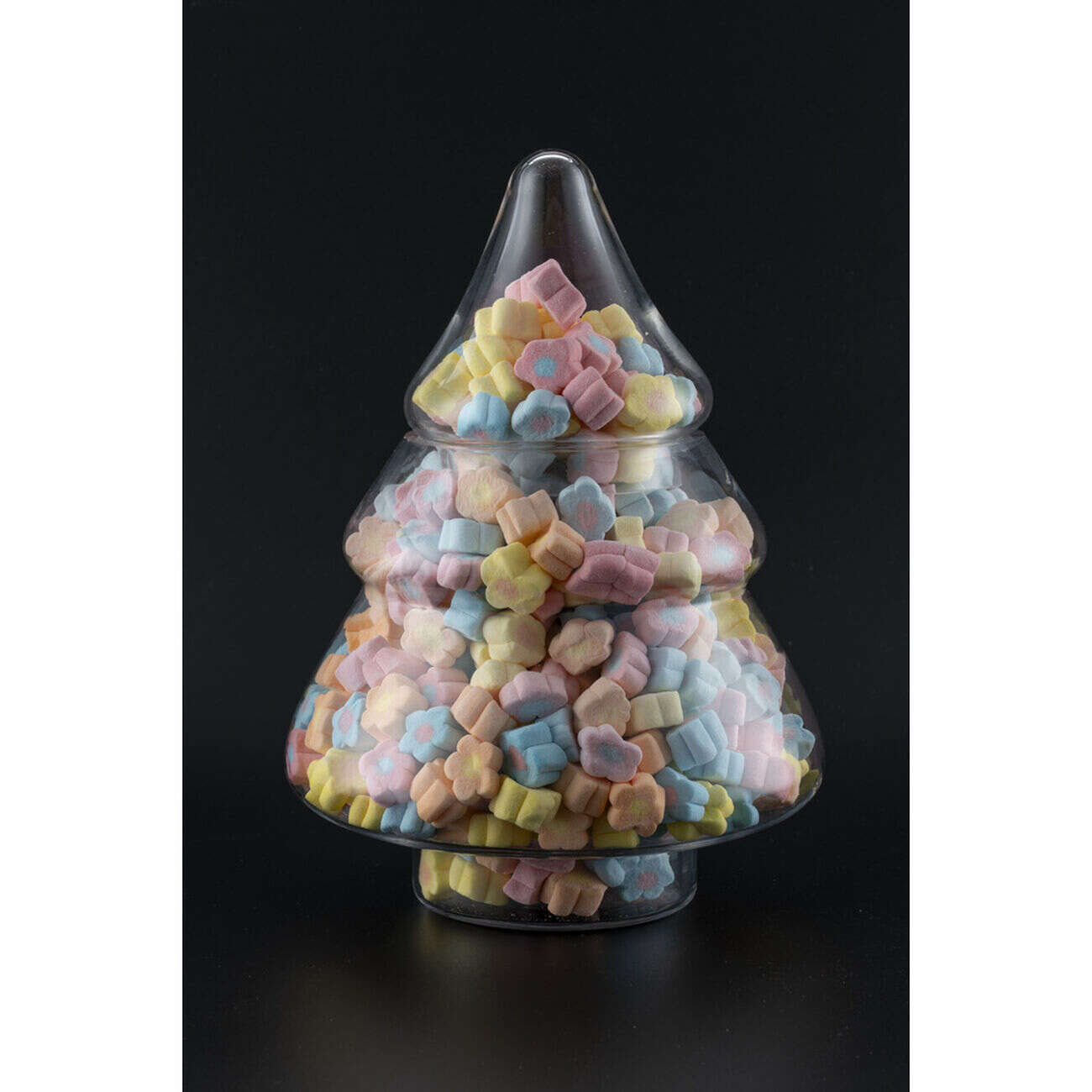 Bonbonnière en verre forme sapin Ø19,5xH28cm