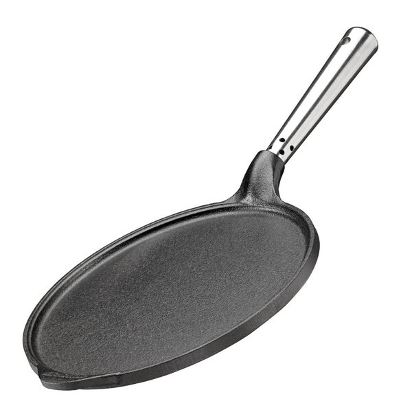 Professional pannekakepanne med rustfritt stål håndtak 23 cm støpejern