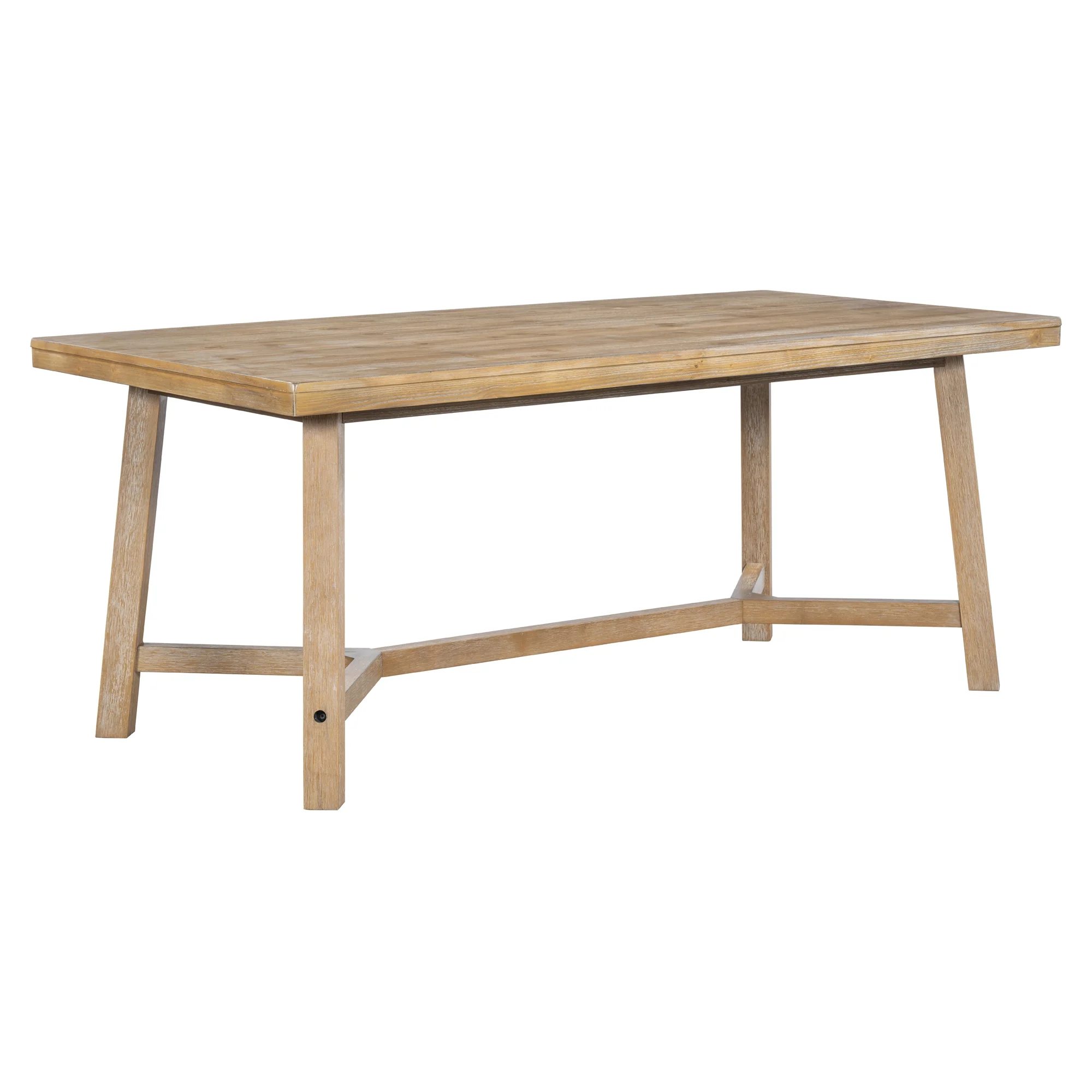 6-piece Retro Farmhouse Dining Set, Wood Rectangular Table and 4 Upholstered Rattan Chairs, Bench, Dining Table Set for 5-7, Dining Table Set for Kitchen Dining Room Dorm Apartment, Wood Wash(Natural Wood Wash/Style #2) - Image 9
