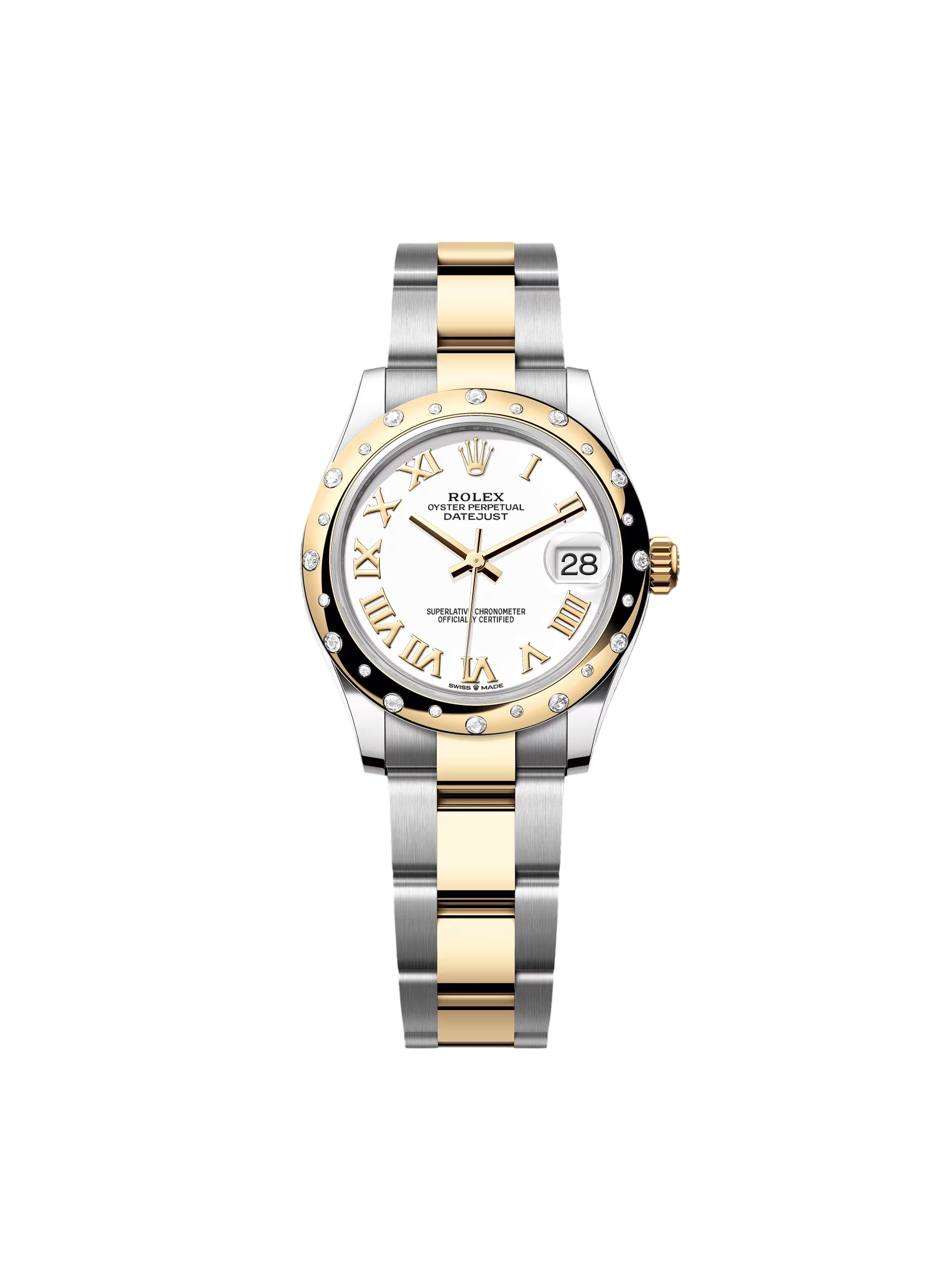 【Super Clone】RLX Datejust m278343-0001/0002 White Dial Yellow Rolesor Oyster Watch