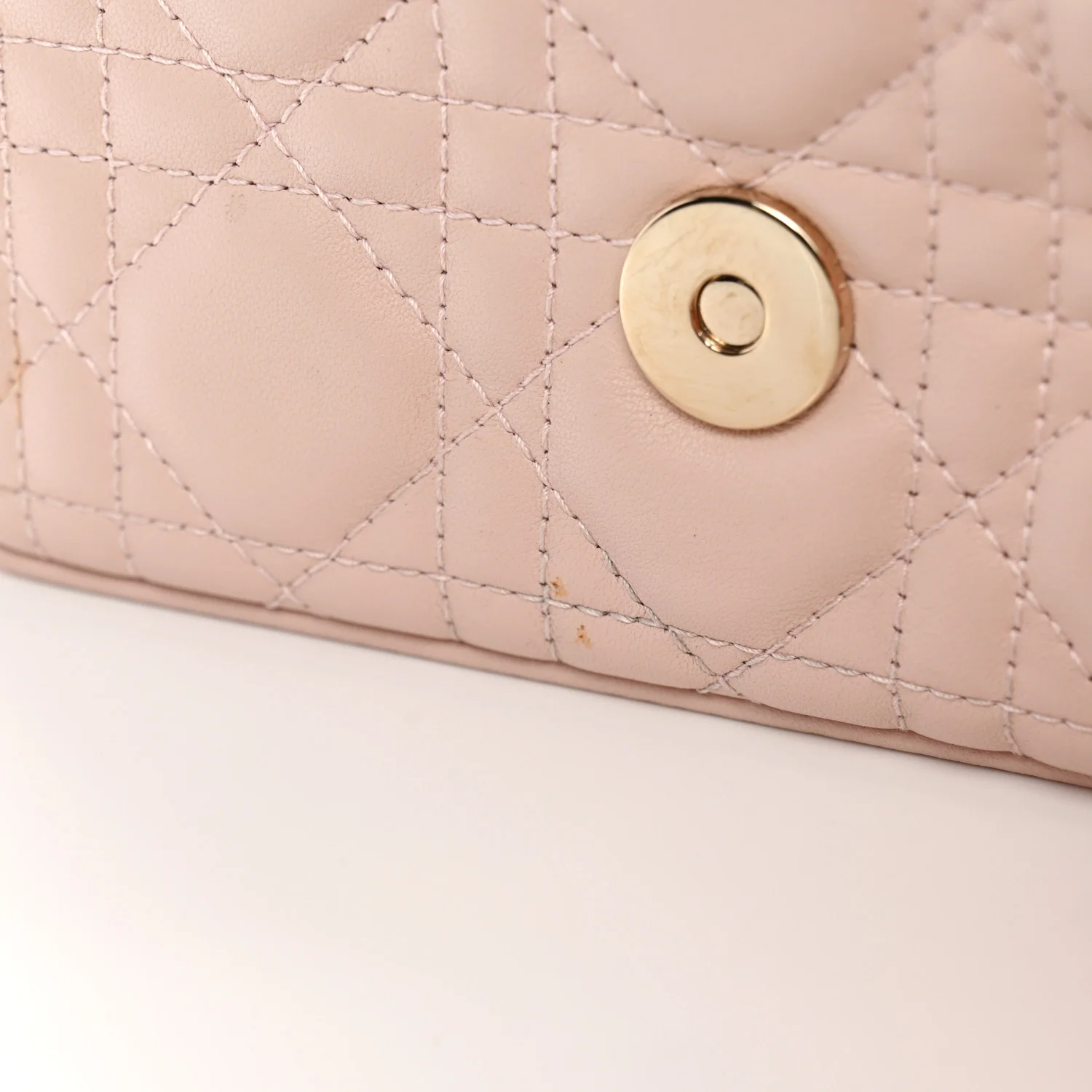 Lambskin Cannage Dior Talk Phone Pouch Rose Poudre