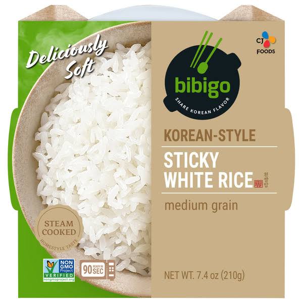 Bibigo Korean Style Cooked Sticky White Rice Bowl - 7.4 oz