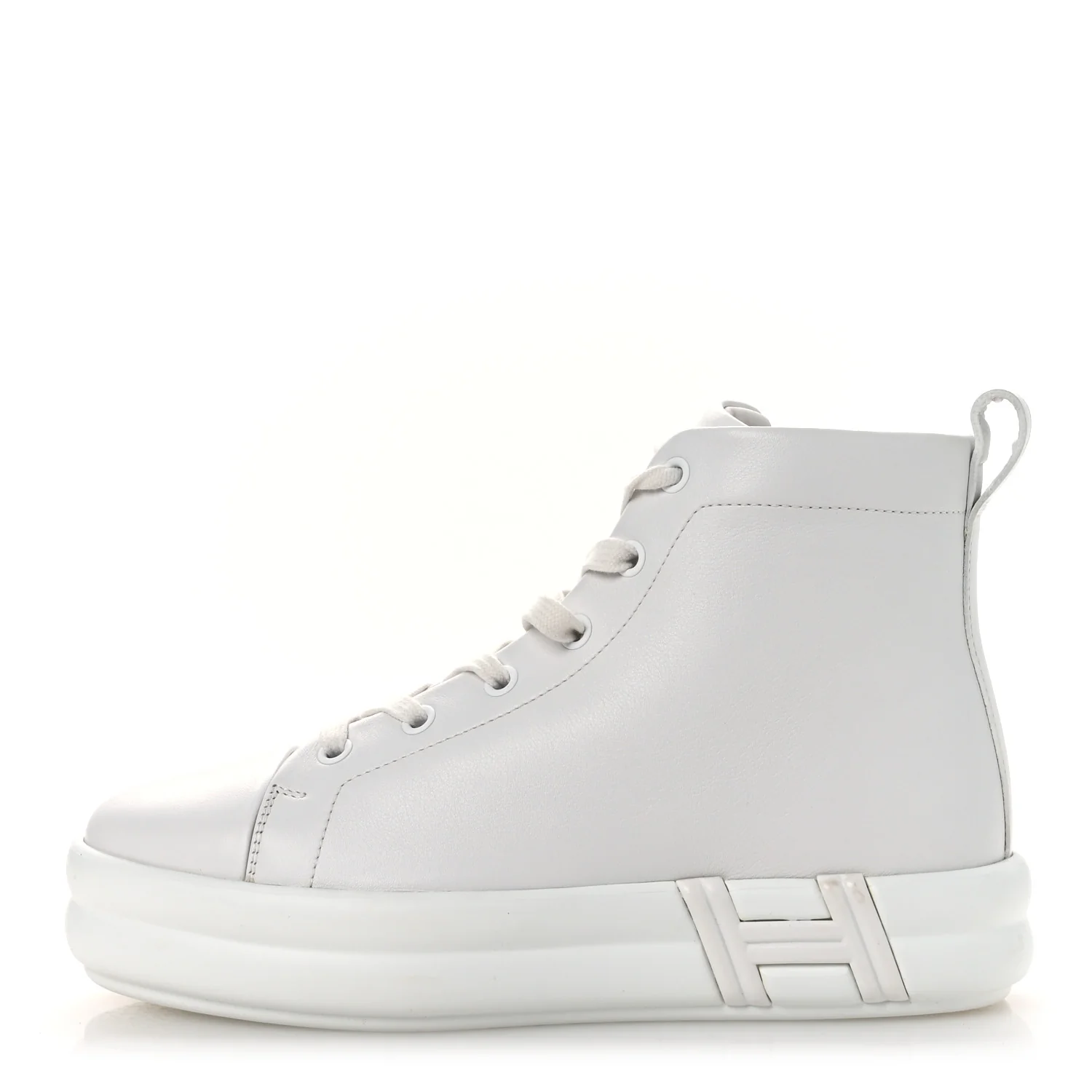 Calfskin Womens Happiness High Top Sneakers 36.5 White