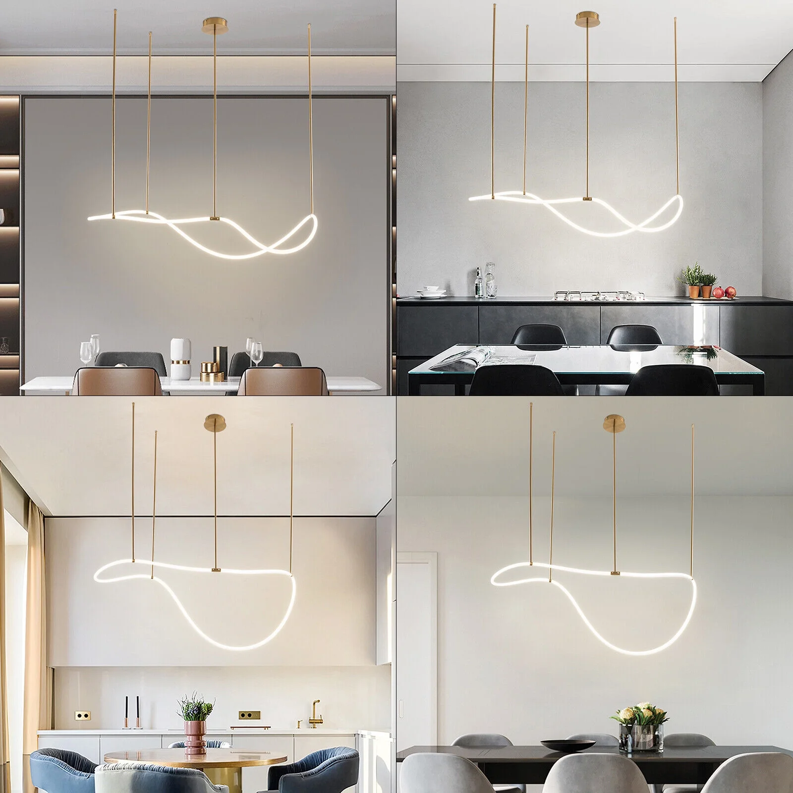4500K 60W Modern Chandelier Hanging Lamp Kitchen Island Lighting Fixture Dining Room Light