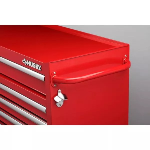 Coffre à outils combiné à 18 tiroirs et armoire roulante, 155 cm de largeur, rouge brillant