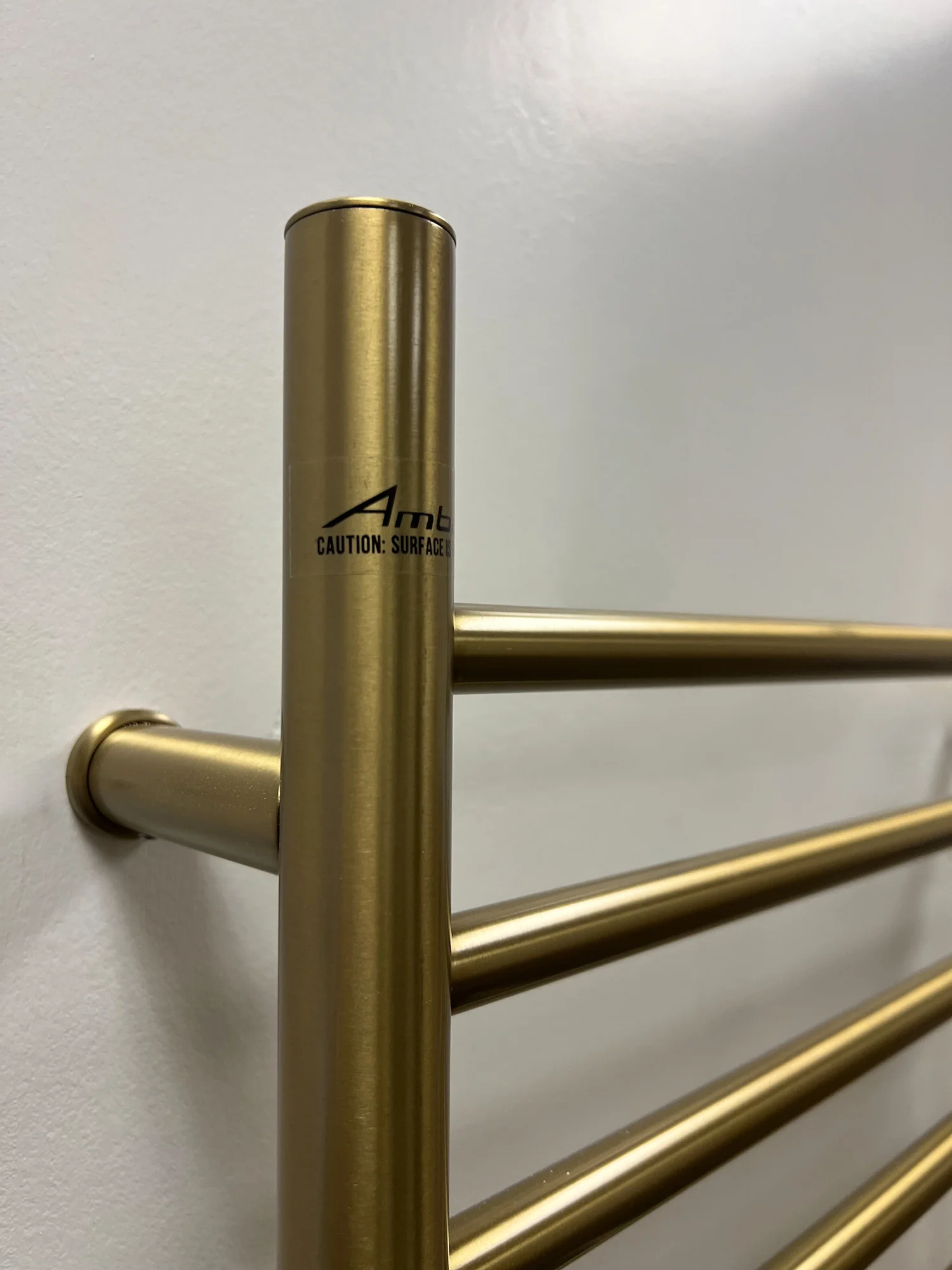 Amba Products 33.5" Gold Hardwired Straight 10 Polished Bar Towel Warmer